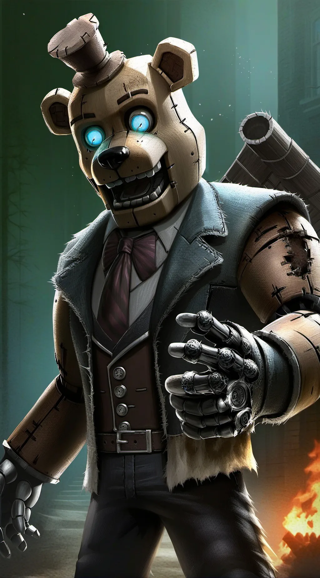 ai character: Freddy fazbear background