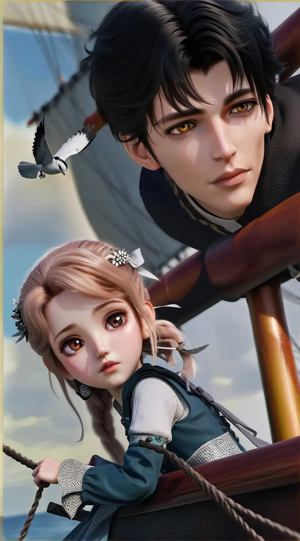 ai character: THE BIRTH OF VENUS background