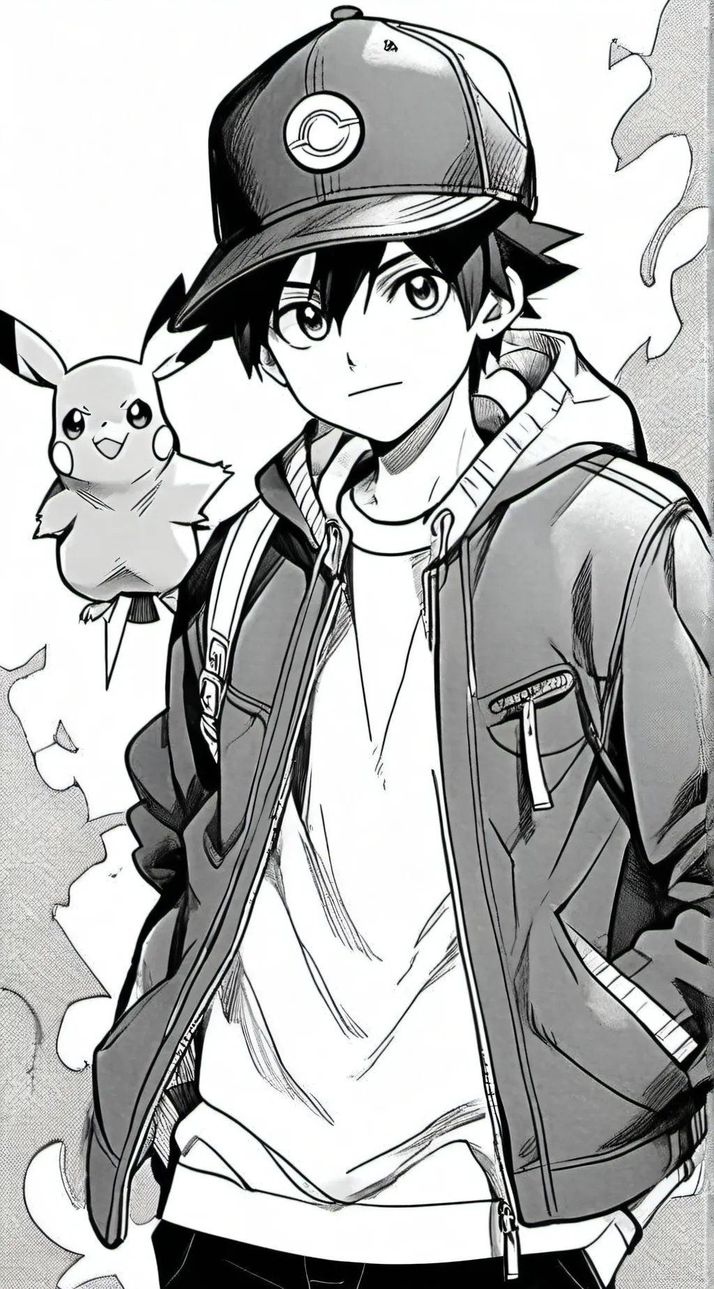 ai character: ash ketchum  background