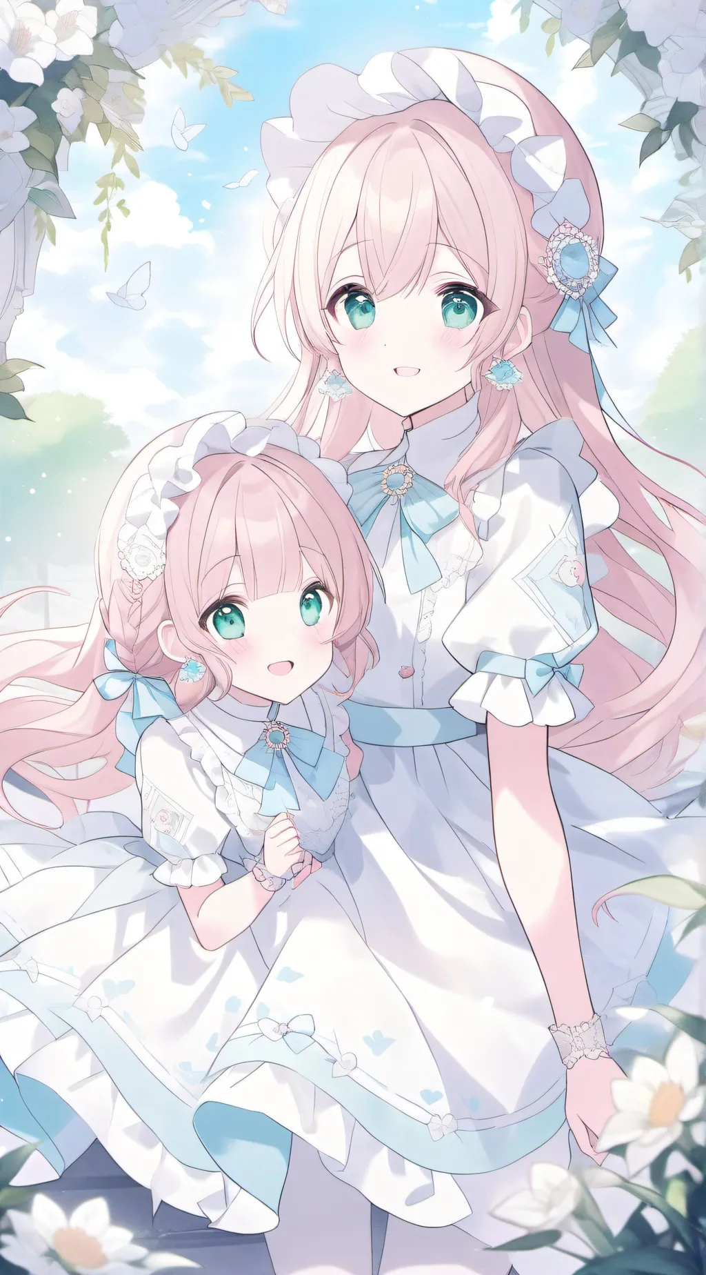 ai character: Lily and Maya background