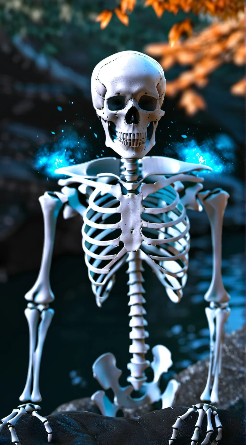 ai character: Skelington  background