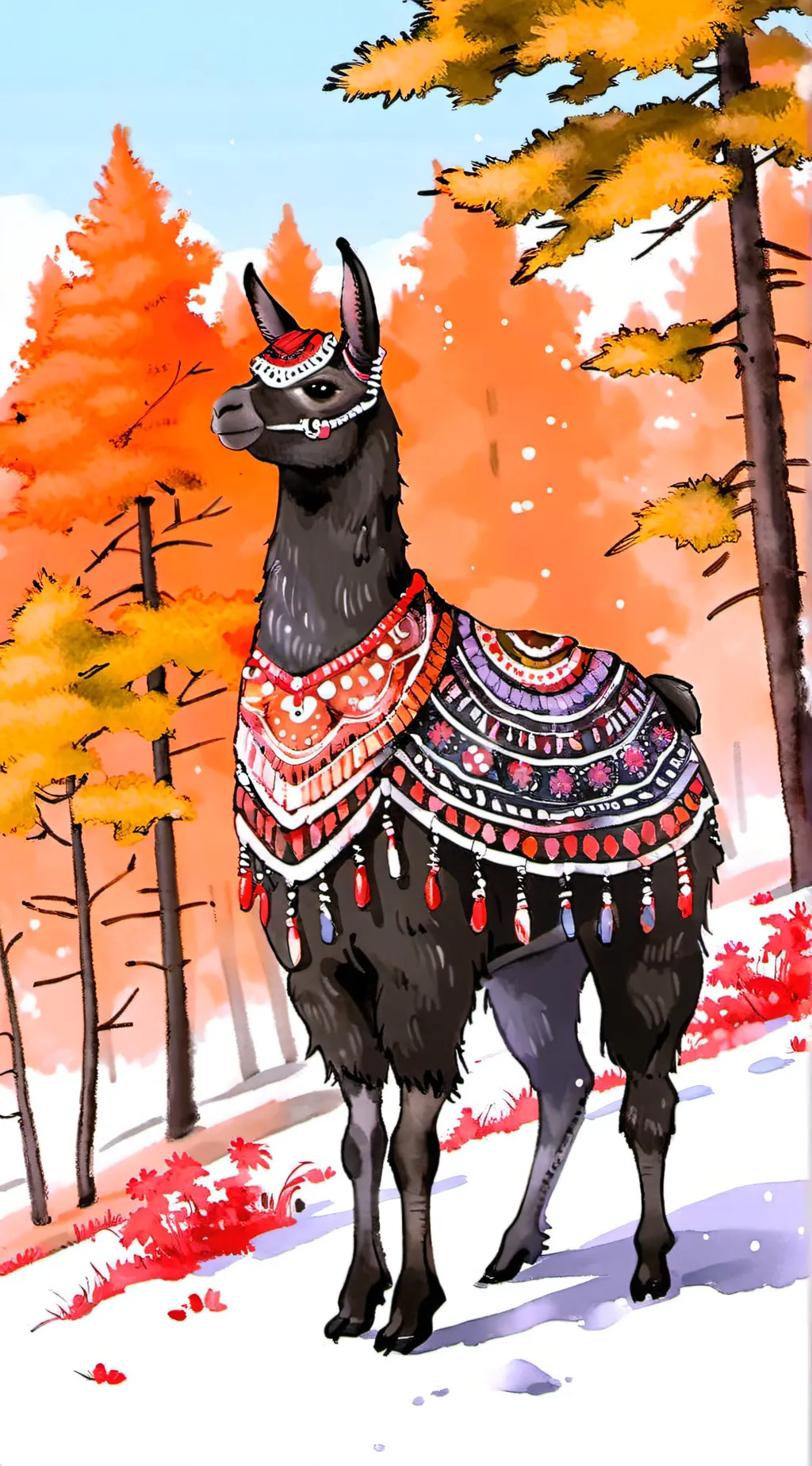 ai character: llama fox cat wolf background
