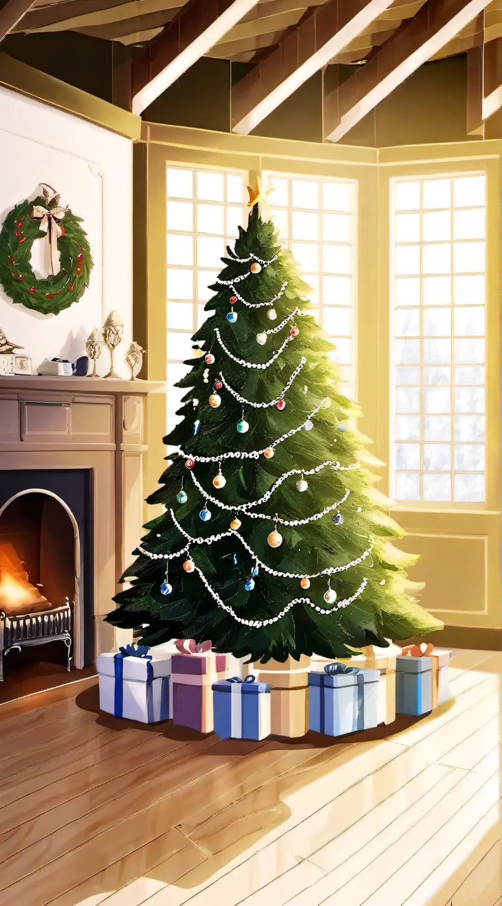 ai character: Mha christmas  background