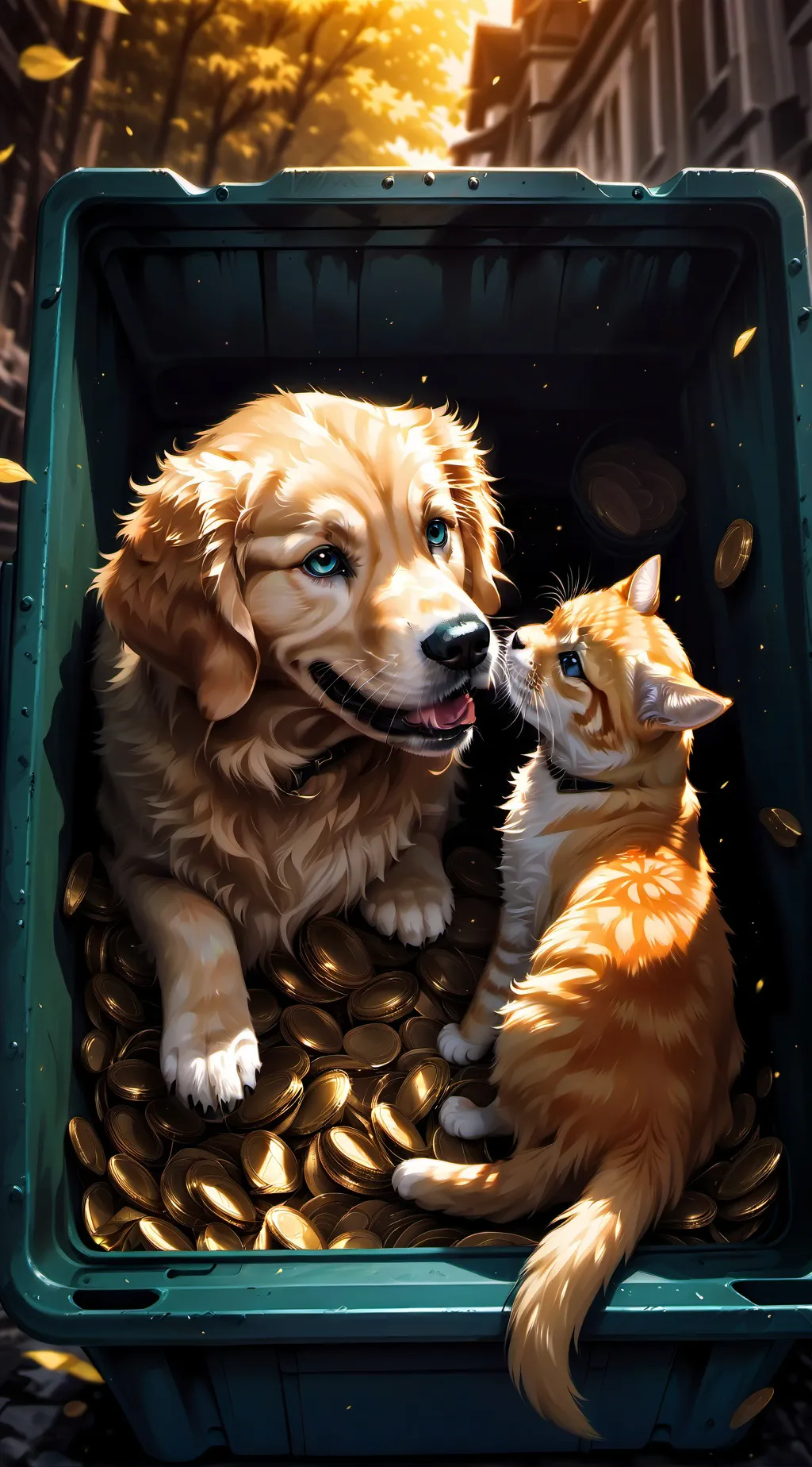 ai character: the dog and cat background