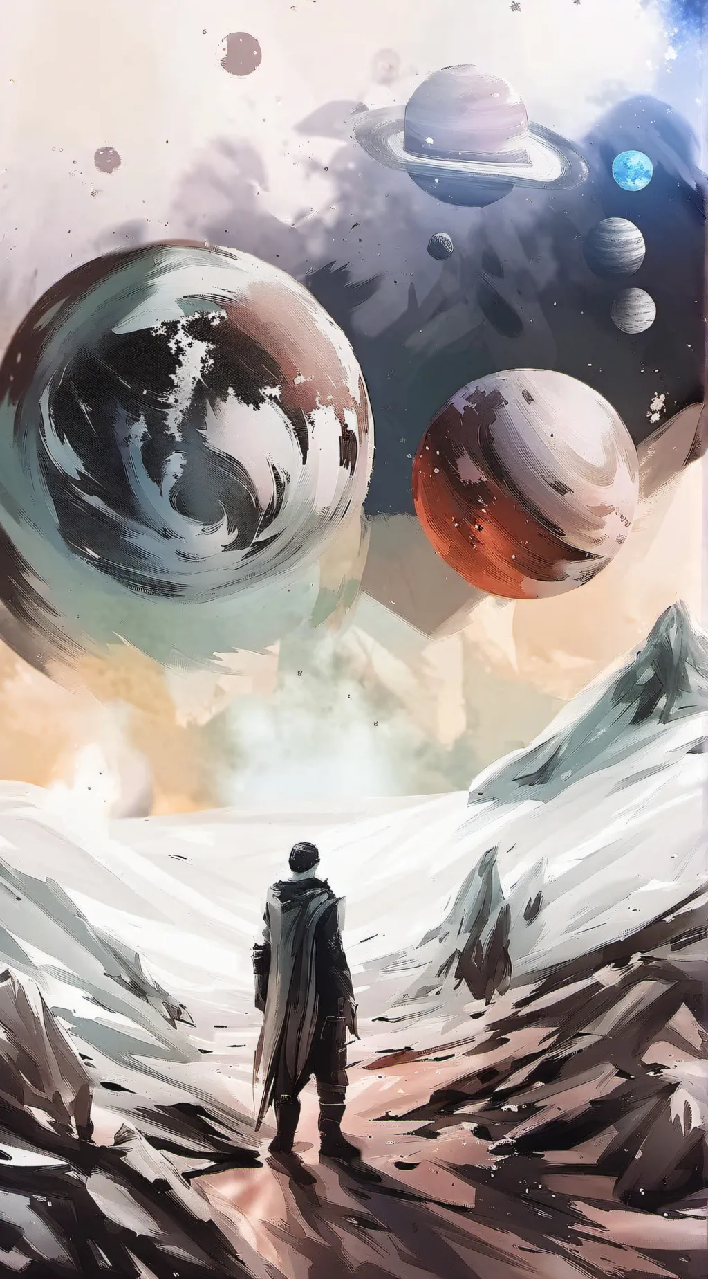 ai character: Dwarf+planetballs background