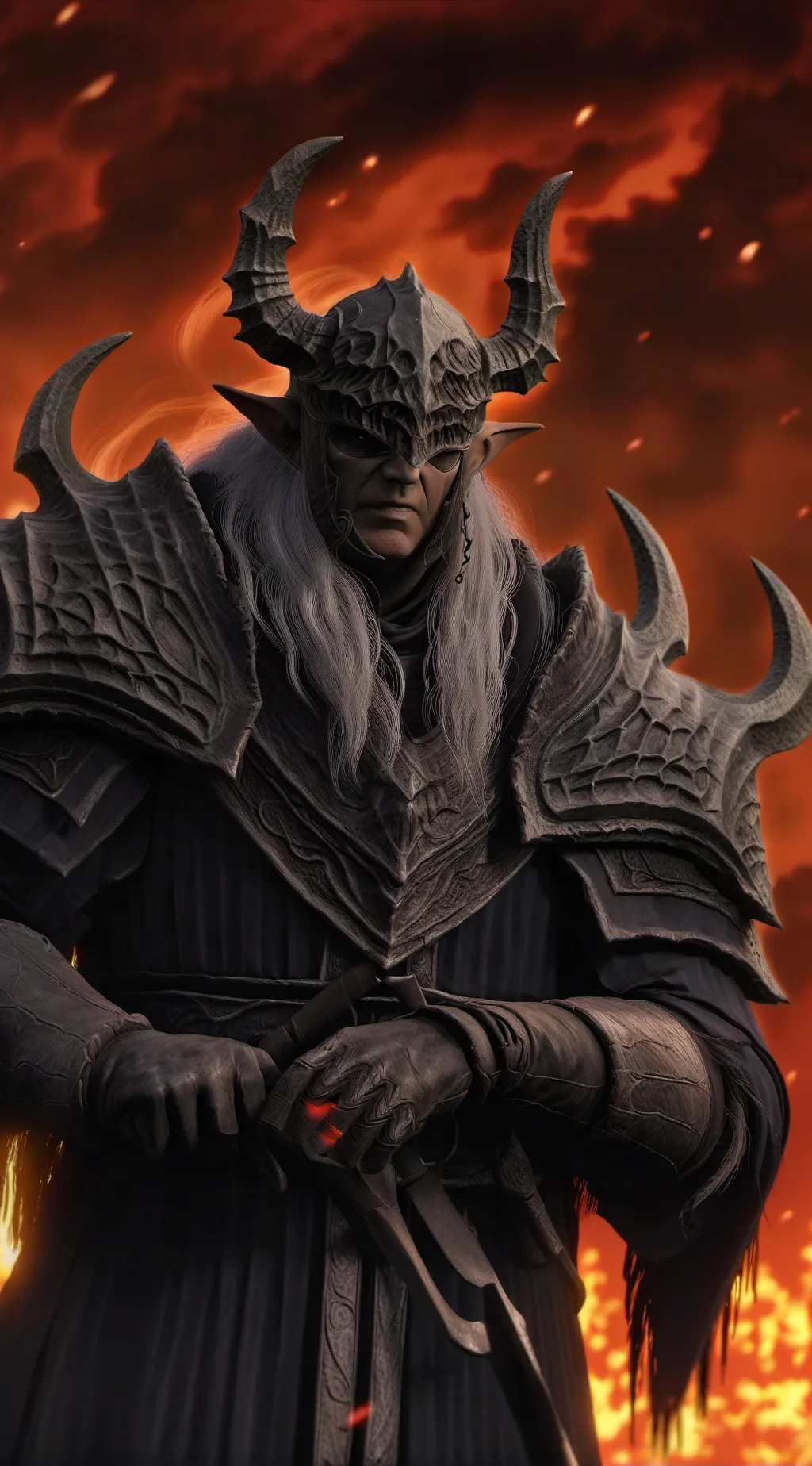 ai character: MD in hell background