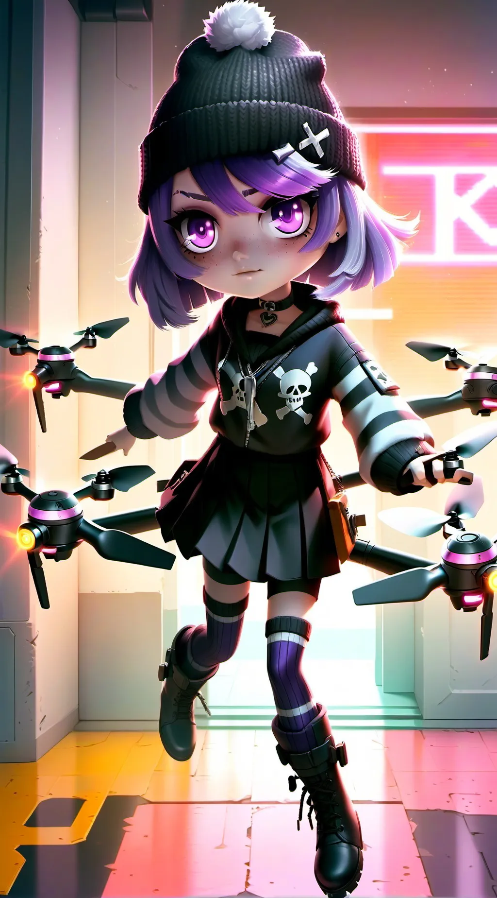 ai character: Uzi background