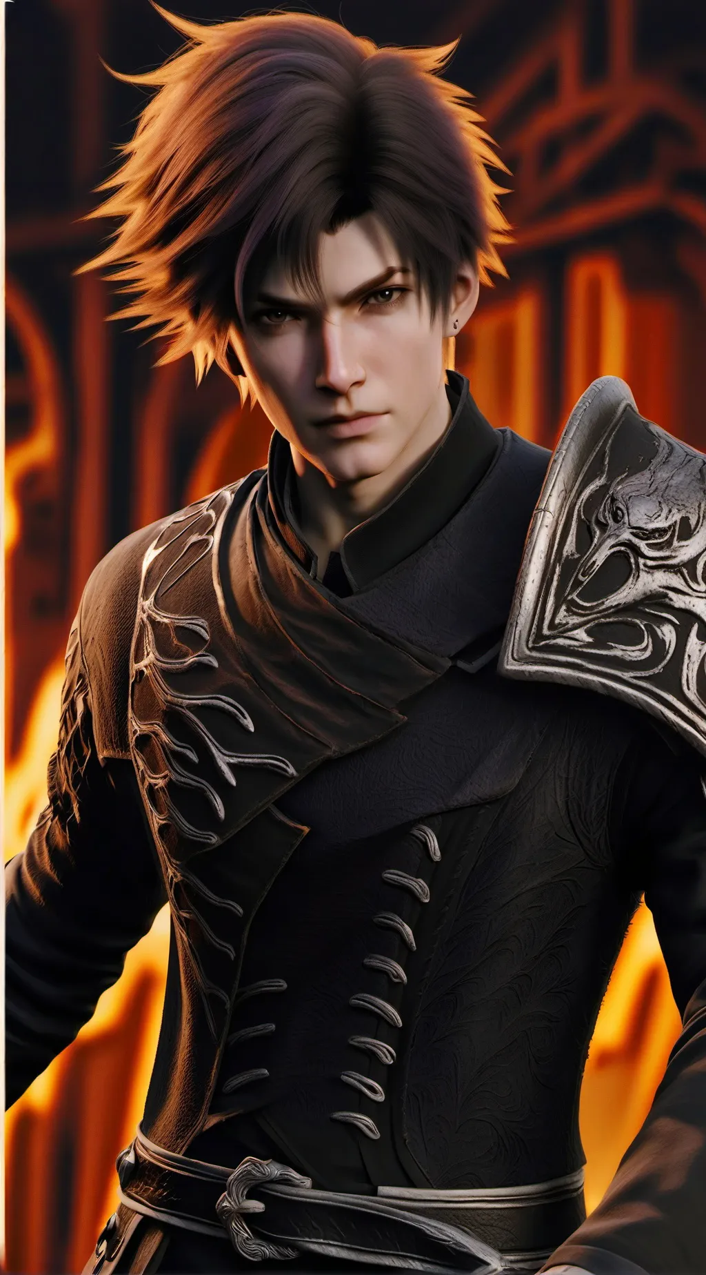 ai character: fire demon background