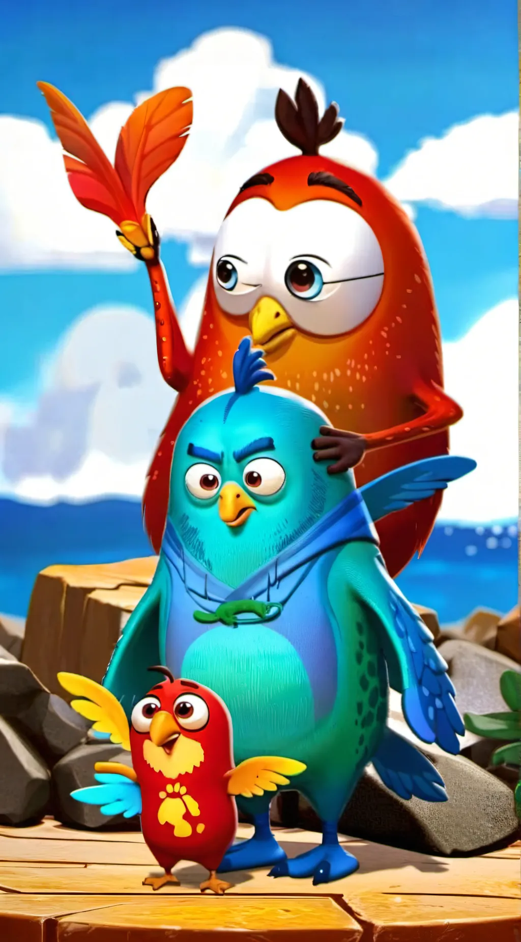 ai character: larva island background
