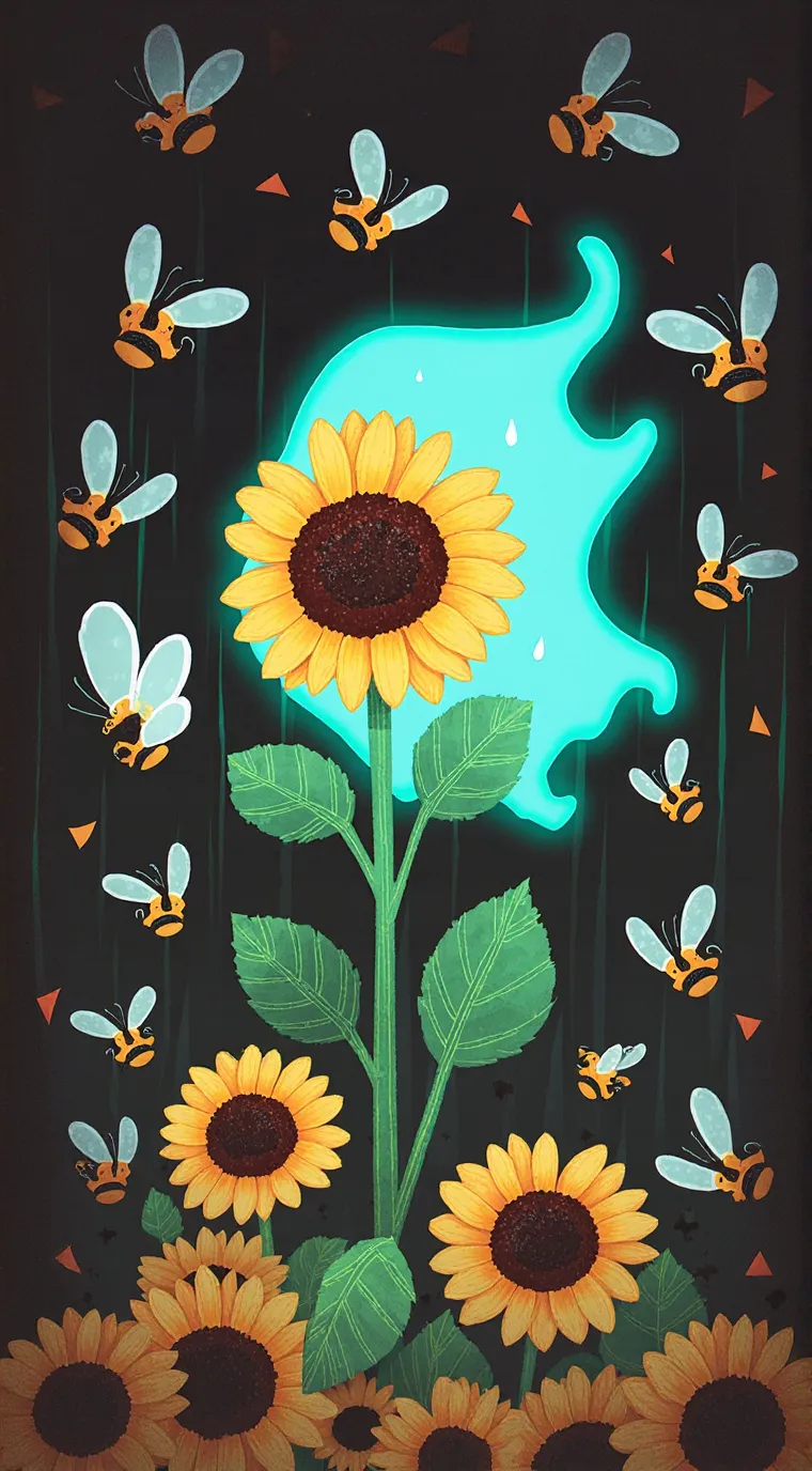 ai character: Sunflower background