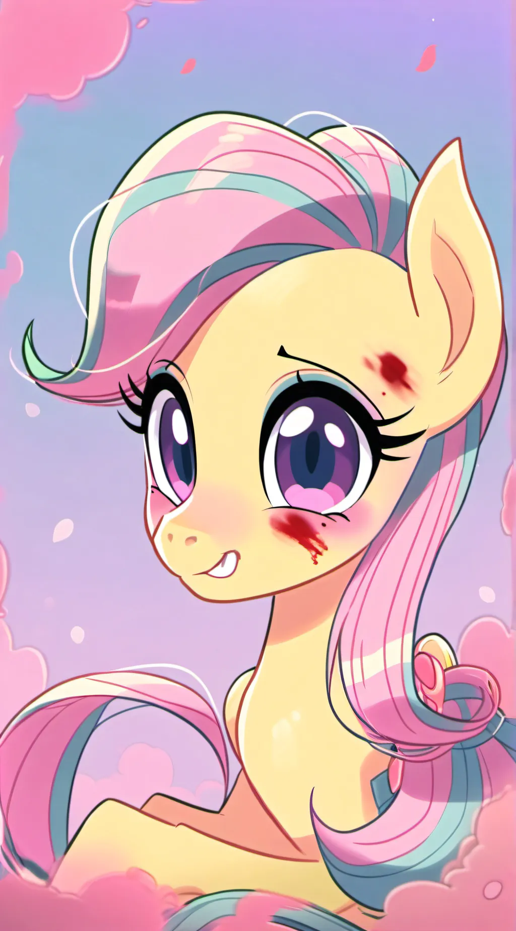 ai character: Evil Fluttershy background