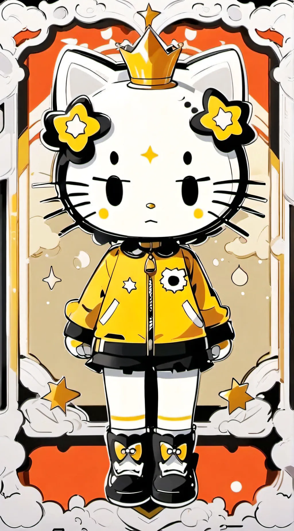 ai character: HELLO KITTY background