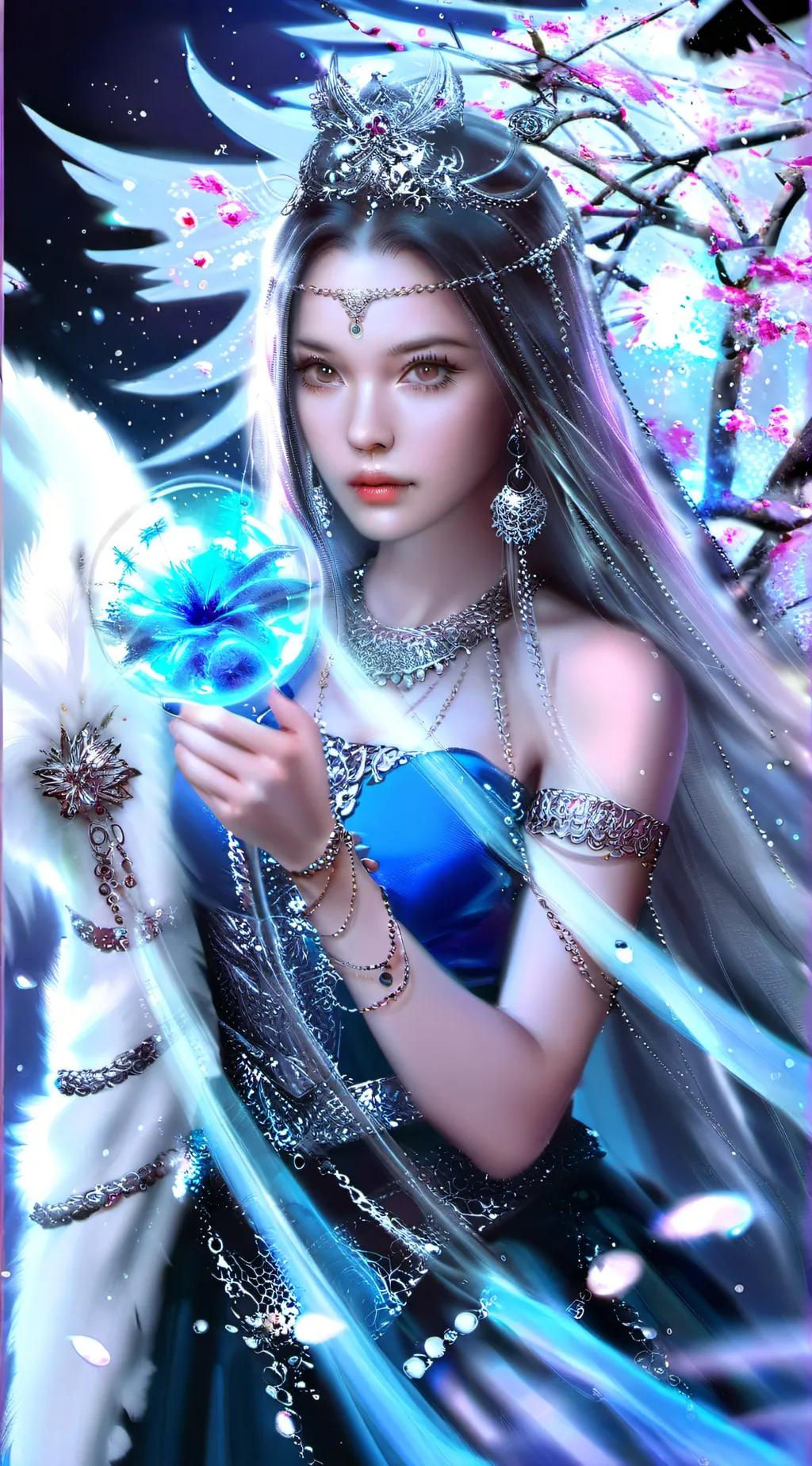 ai character: ice queen  background