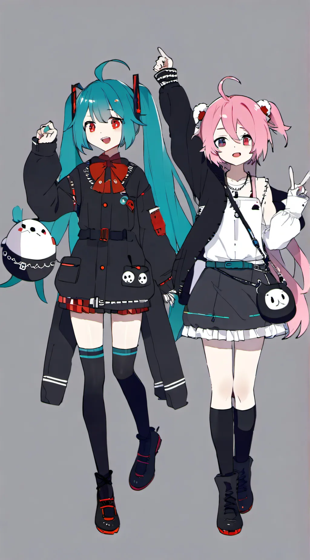 ai character: Miku and Teto background
