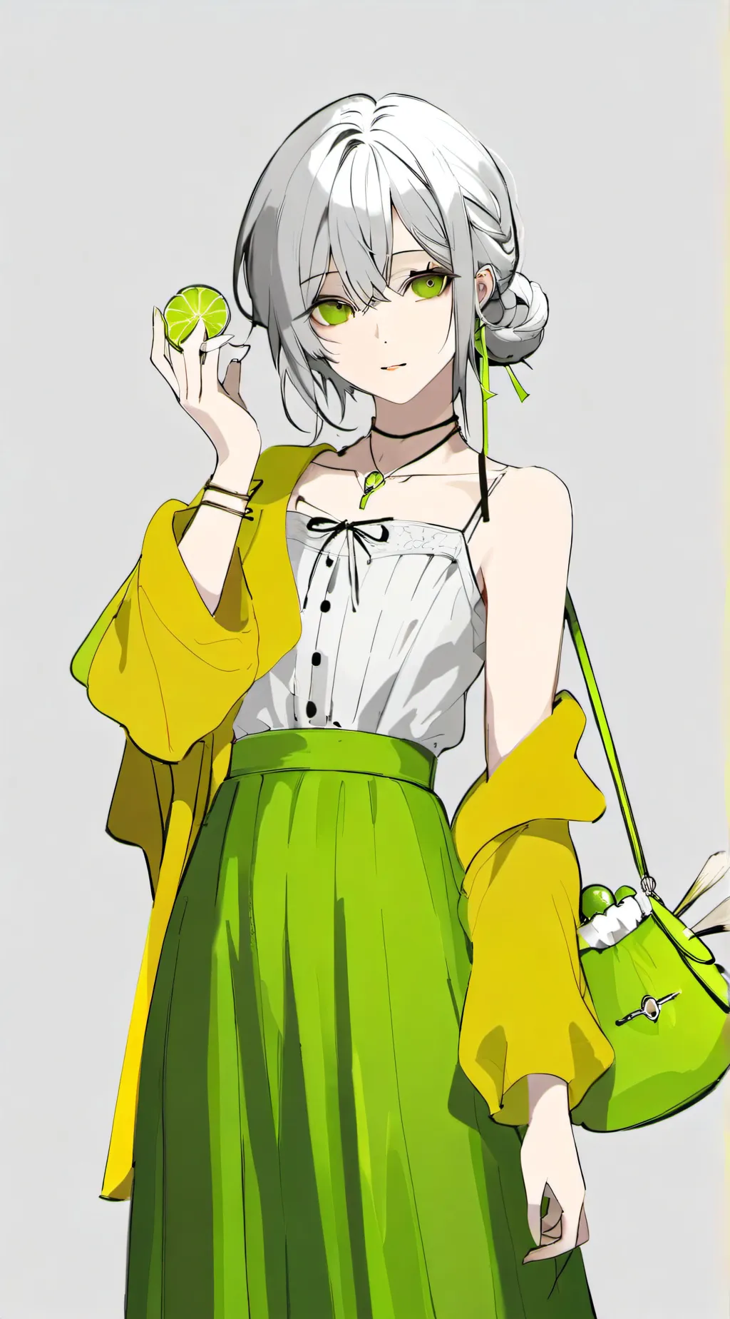 ai character: Lime background