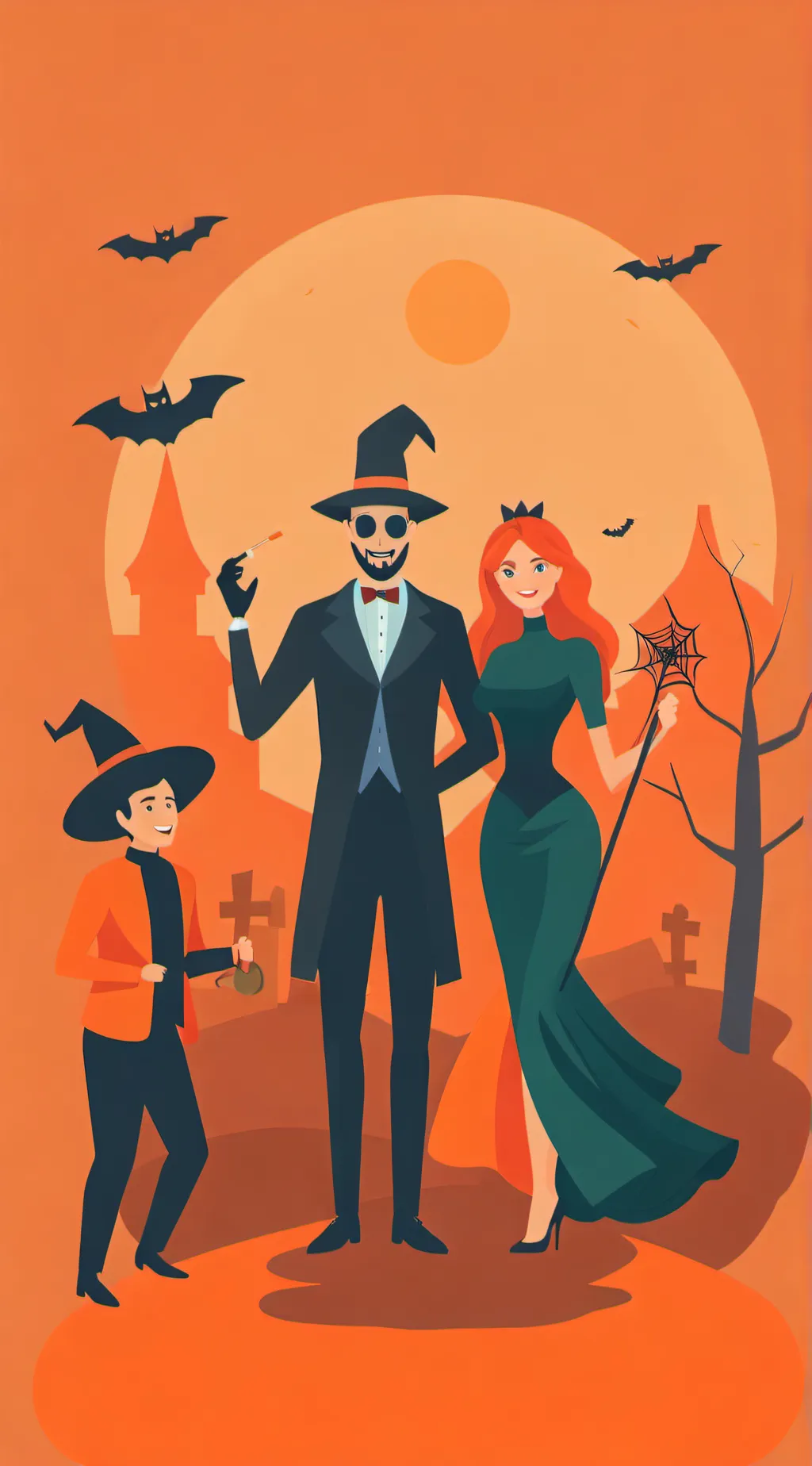 ai character: Halloween party background