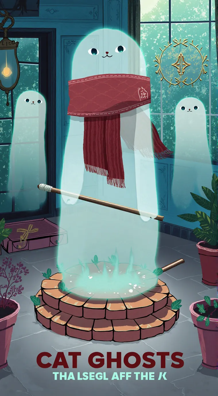 ai character: Cat ghost background