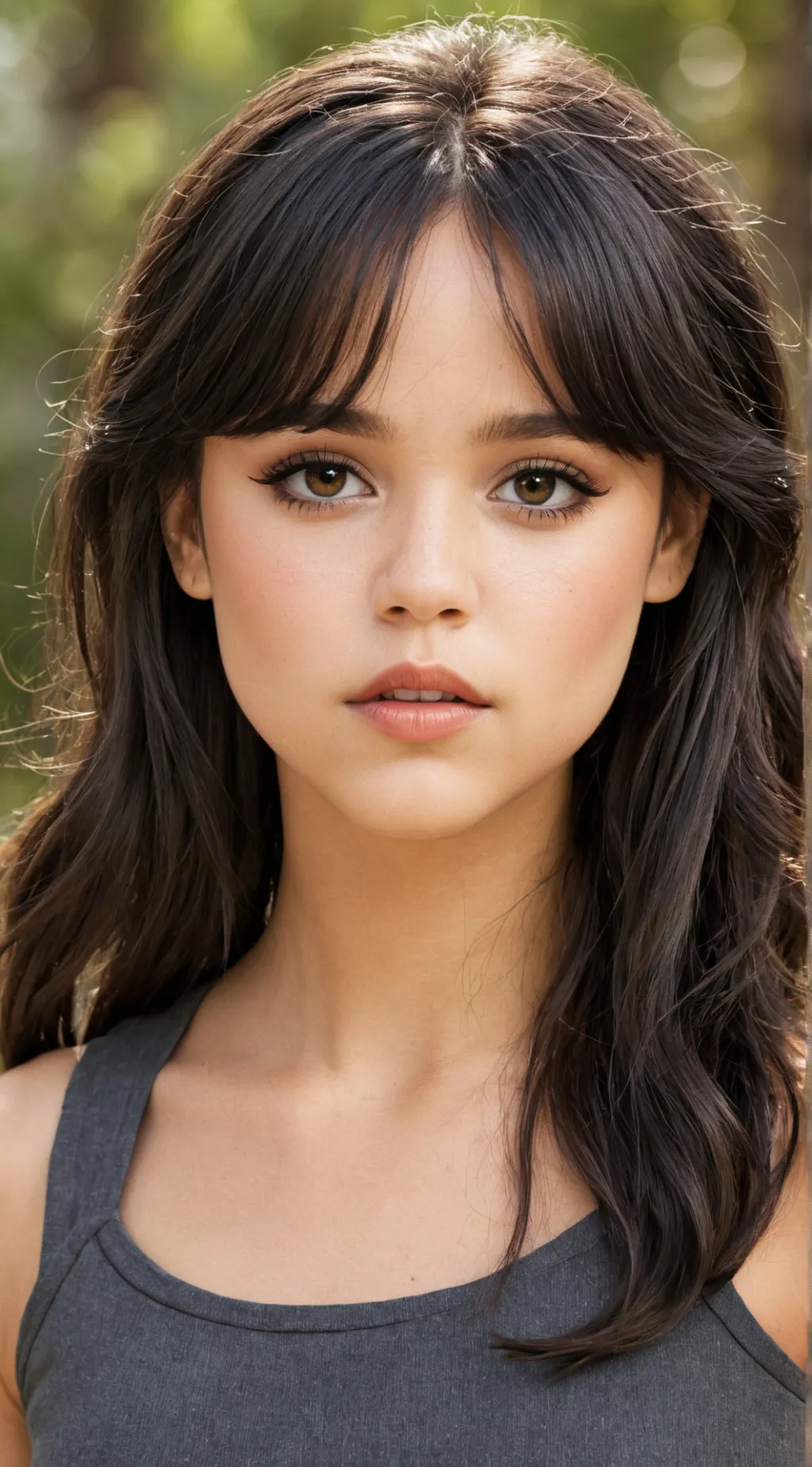 ai character: Jena Ortega  background