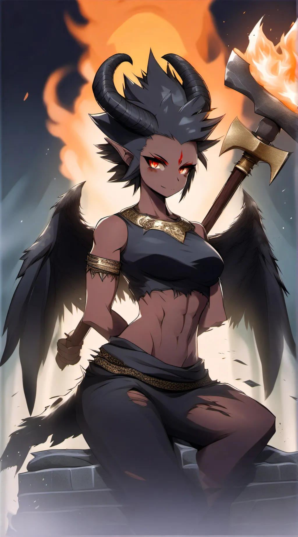 ai character: Satana  background