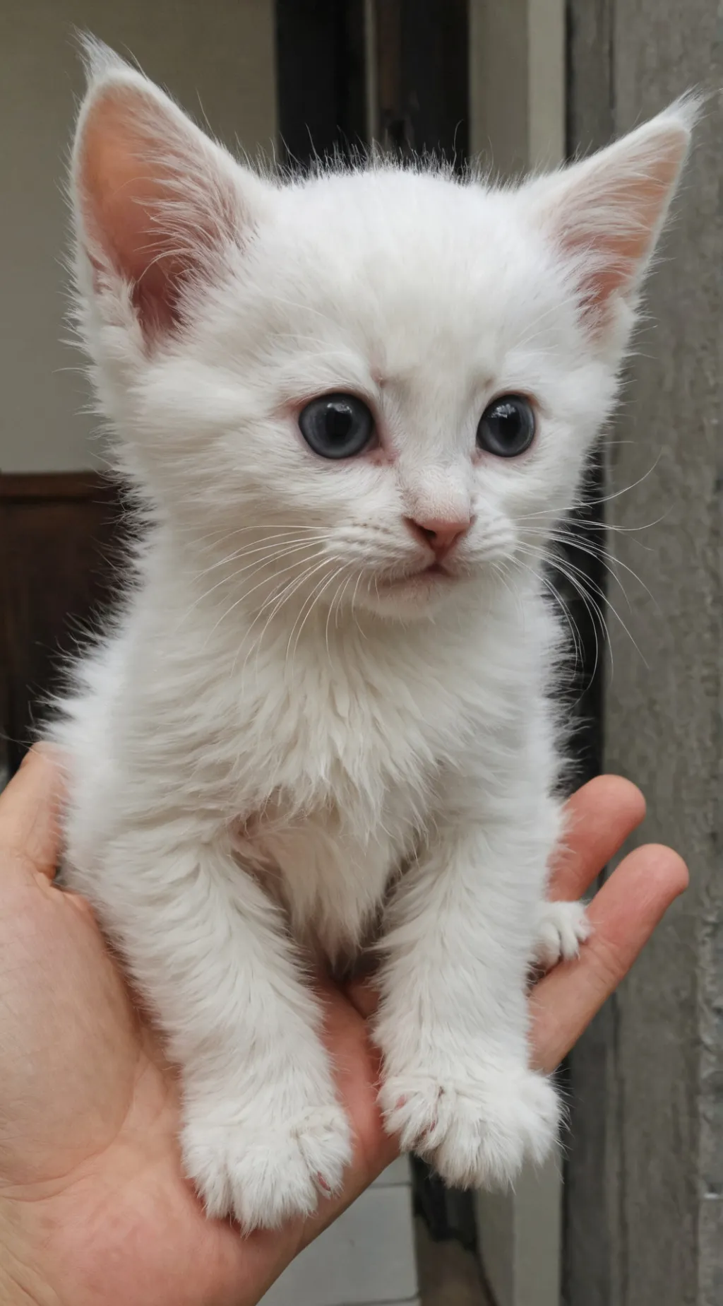 ai character: naked baby cat background