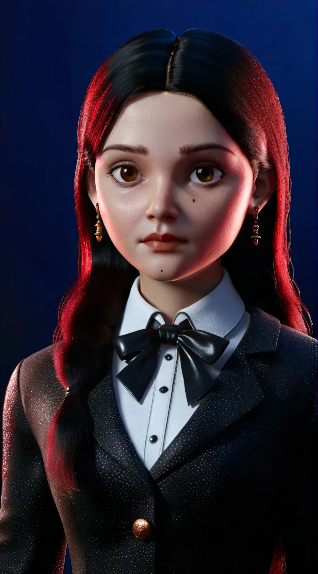 ai character: wednesday addams  background