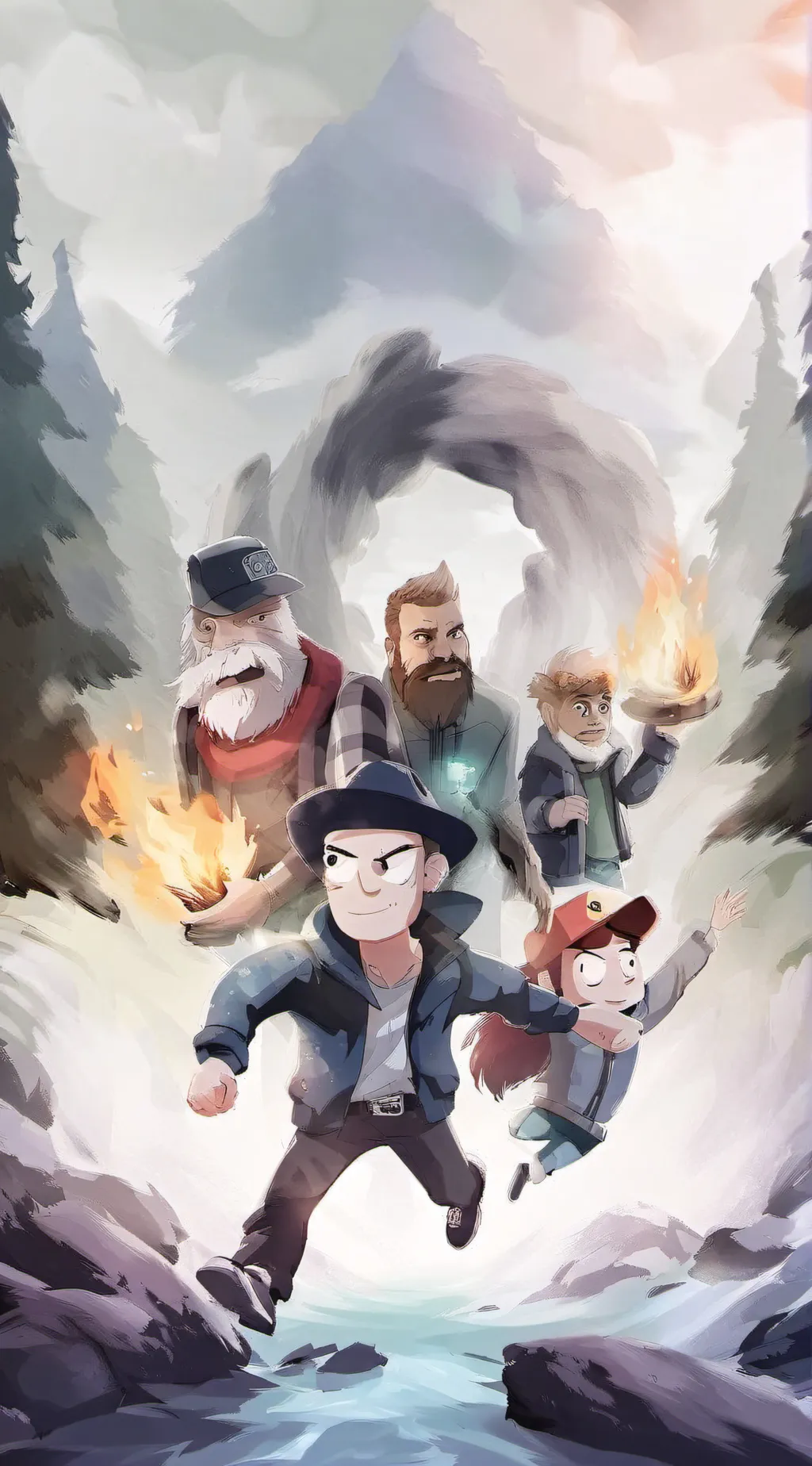 ai character: Dw X gravity falls background
