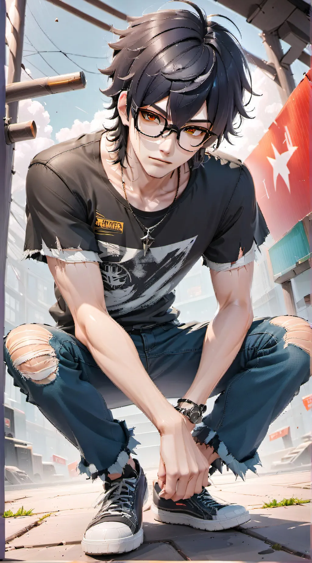 ai character: Novio emo  background