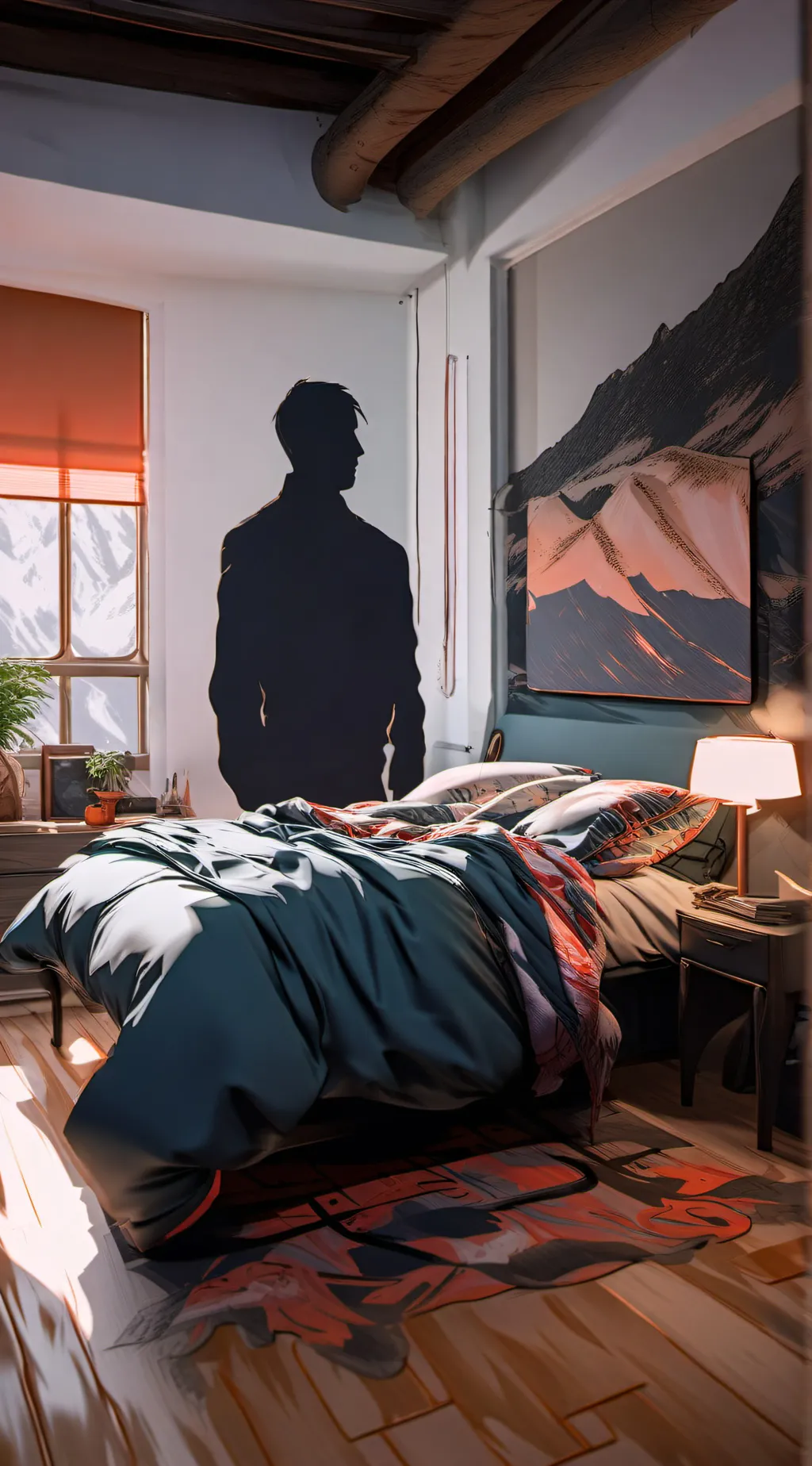 ai character: Man in the corner  background