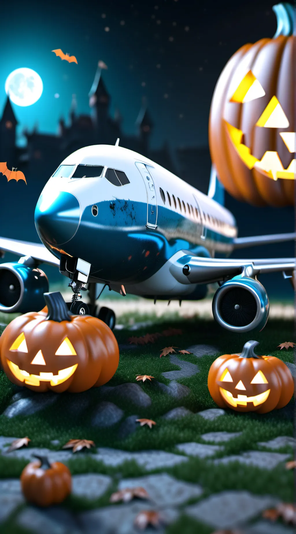 ai character: airlines Halloween background
