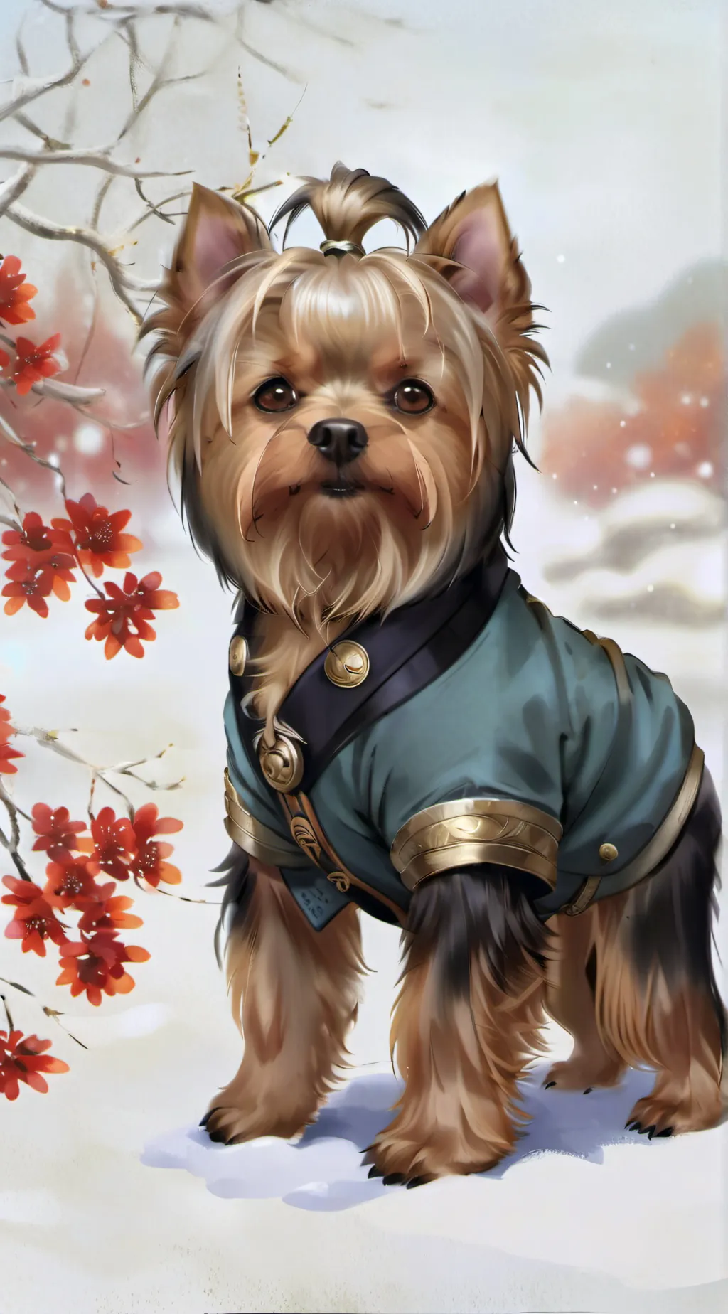 ai character: Yorkshire Terrier background