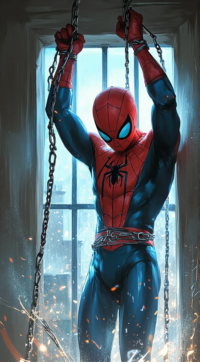 ai character: Spider man in Jail background