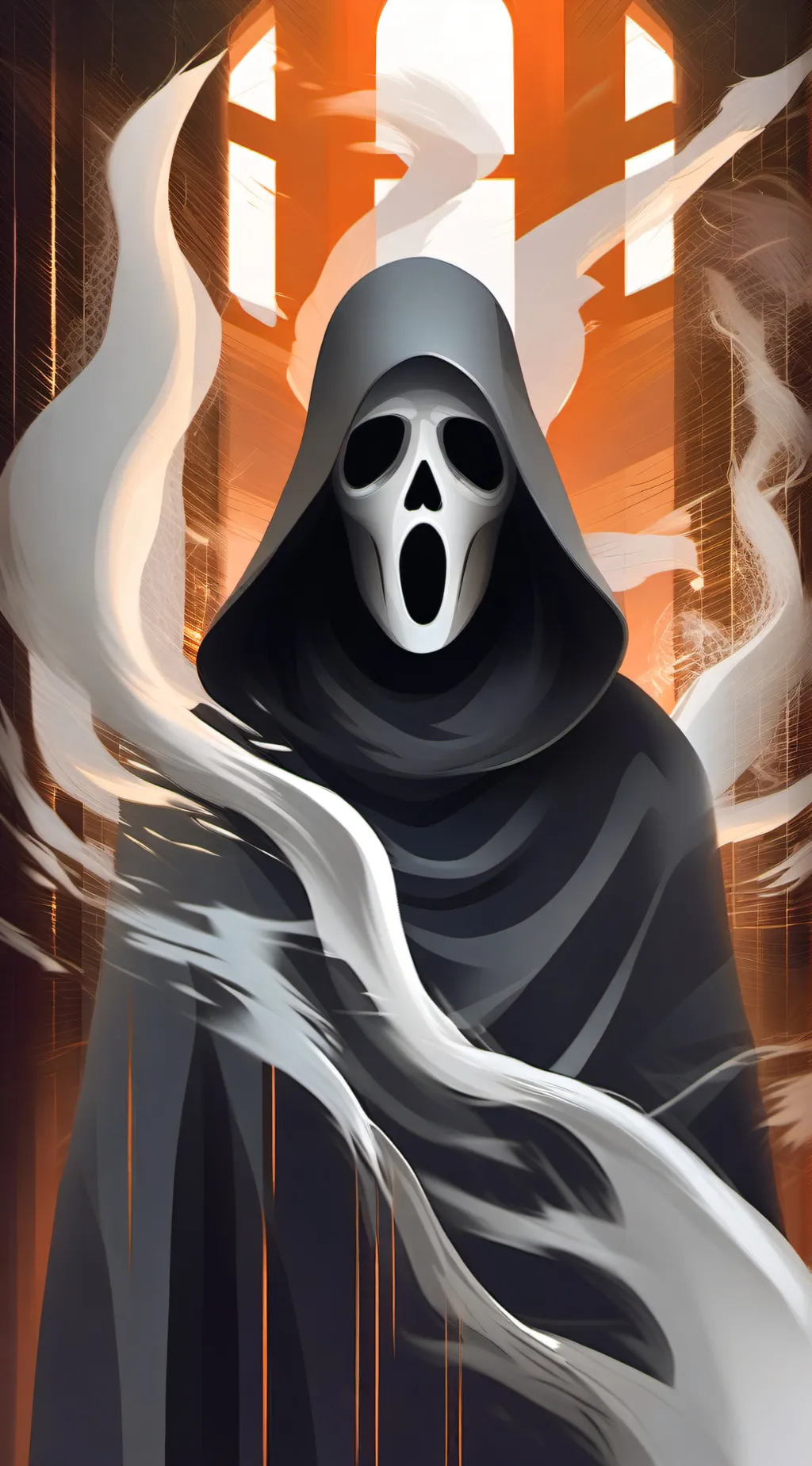 ai character: ghostface 💅🏻  background