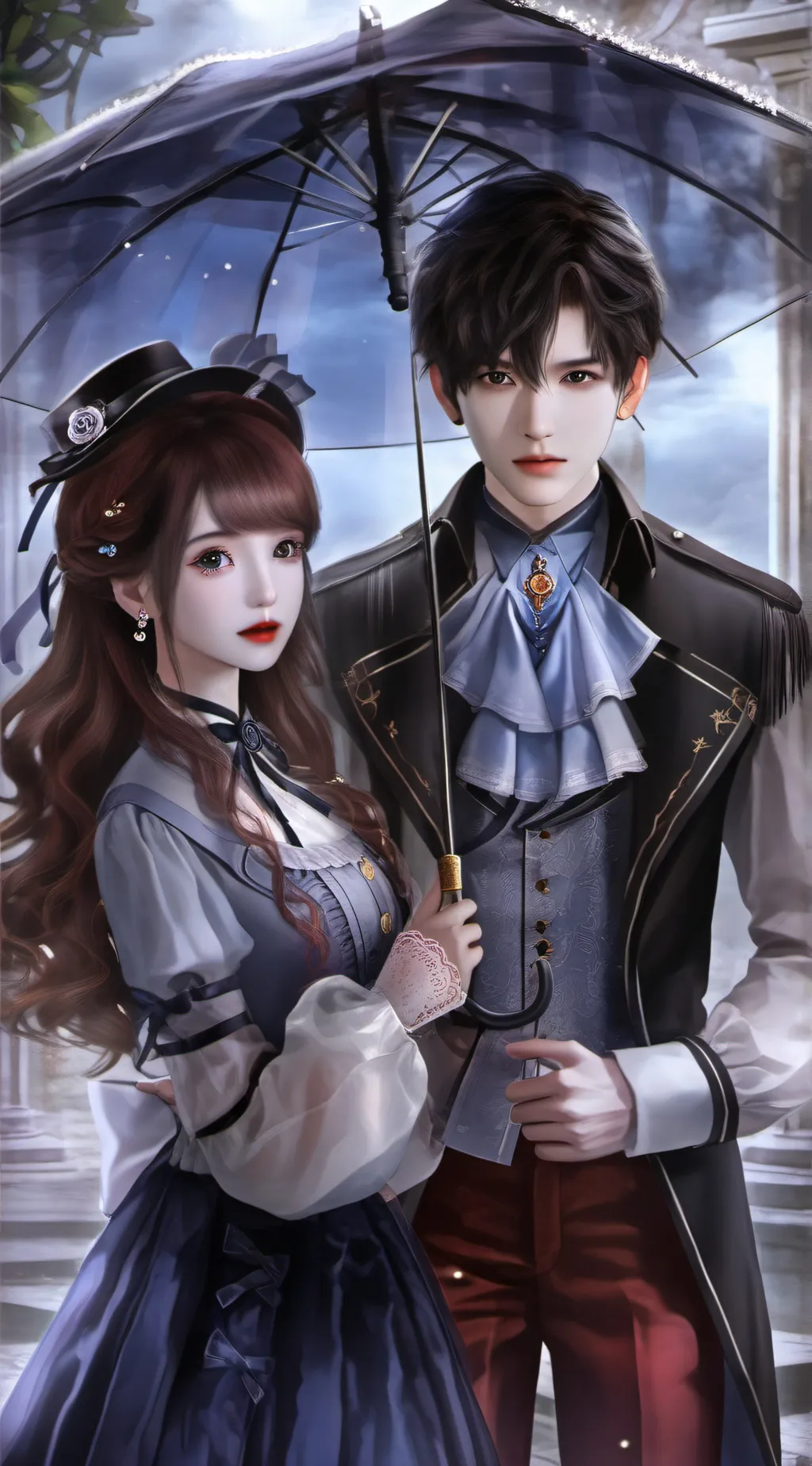 ai character: Winter & Autumn background