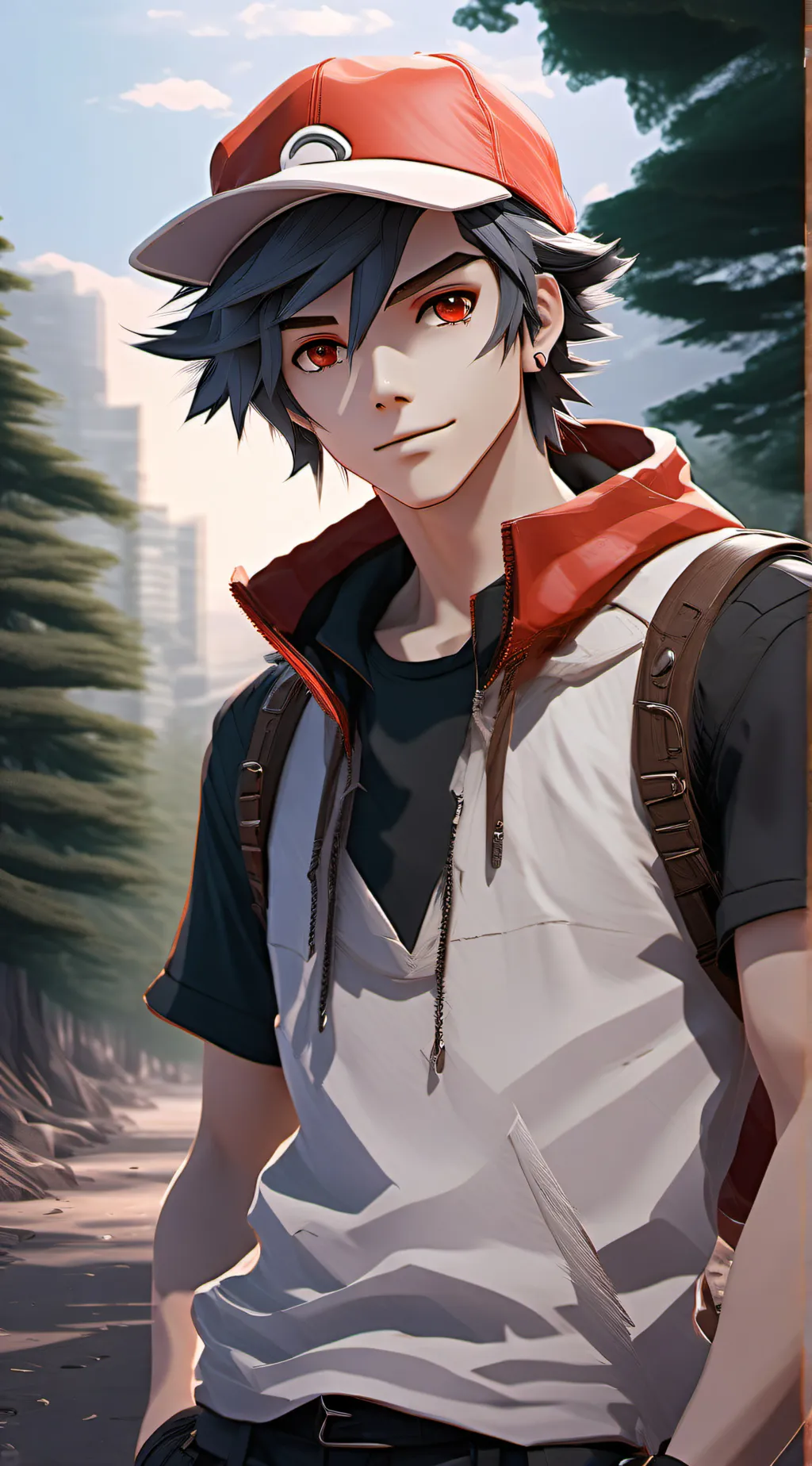 ai character: Ash ketchum background