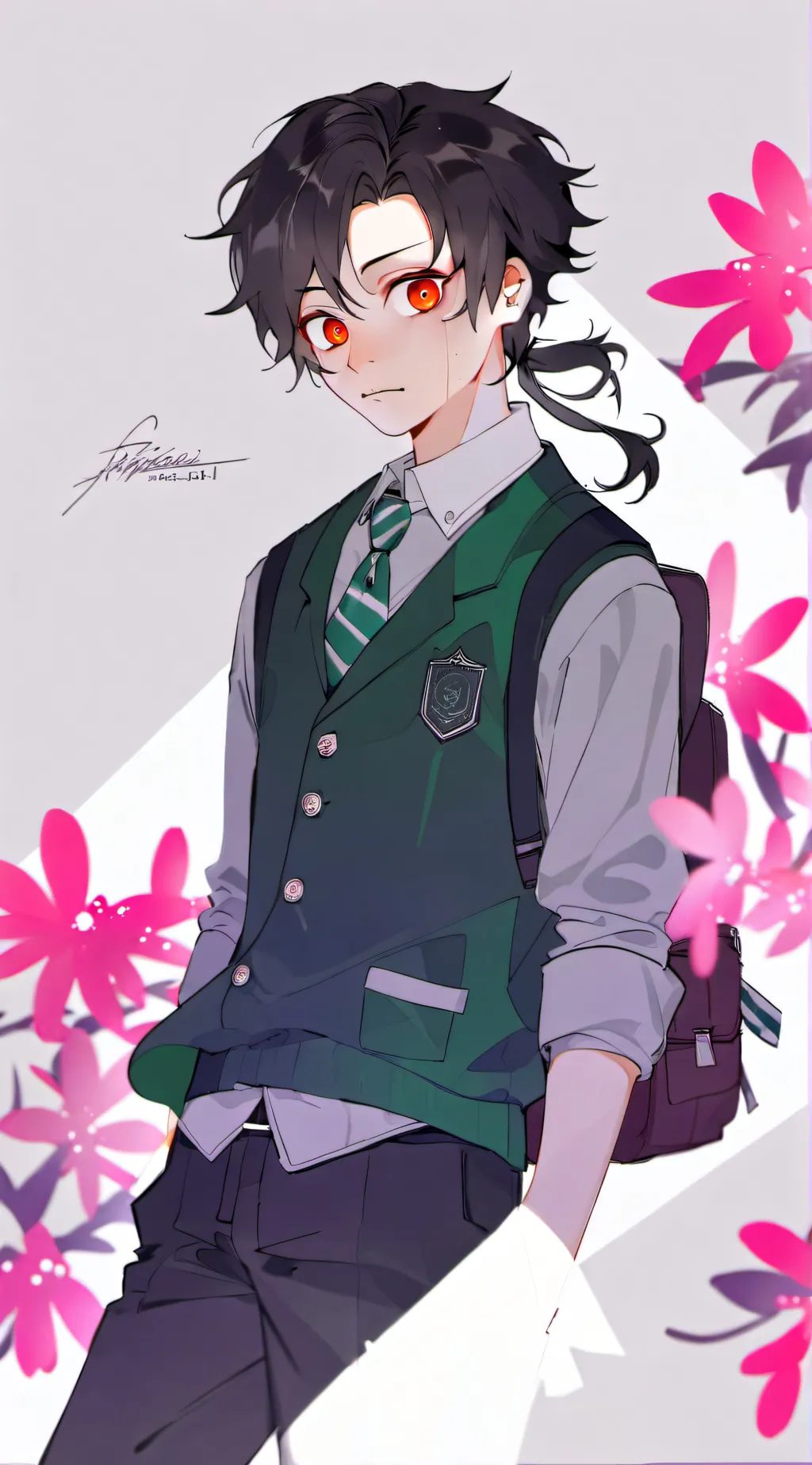 ai character: asher  background