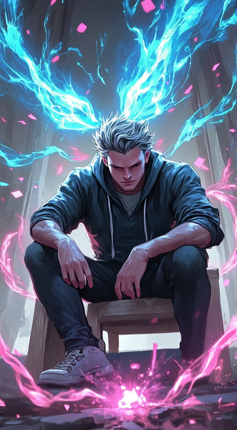 ai character: intense battle background