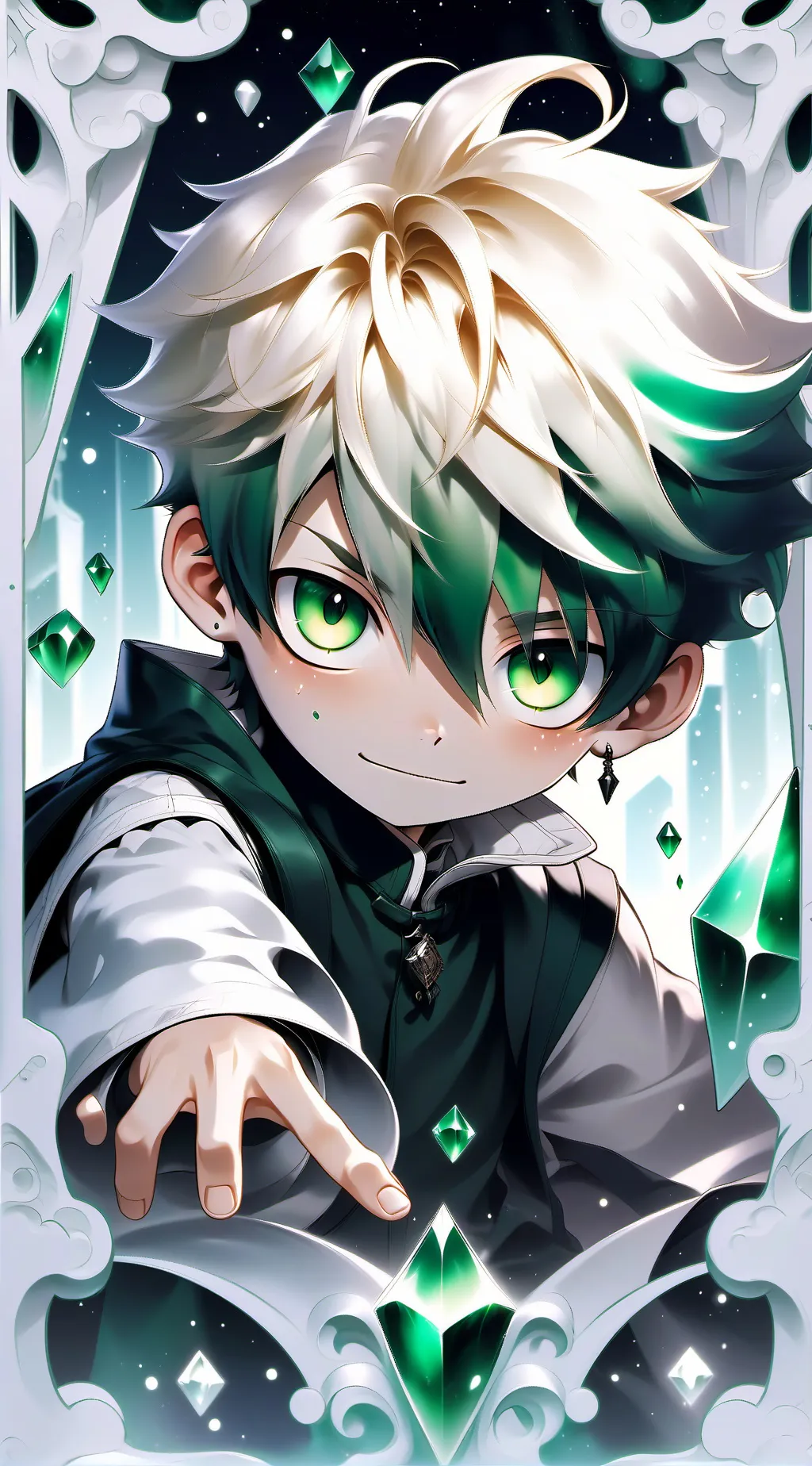 ai character: ᗯOᒪᖴ ᗷᗩKᑌᘜO background