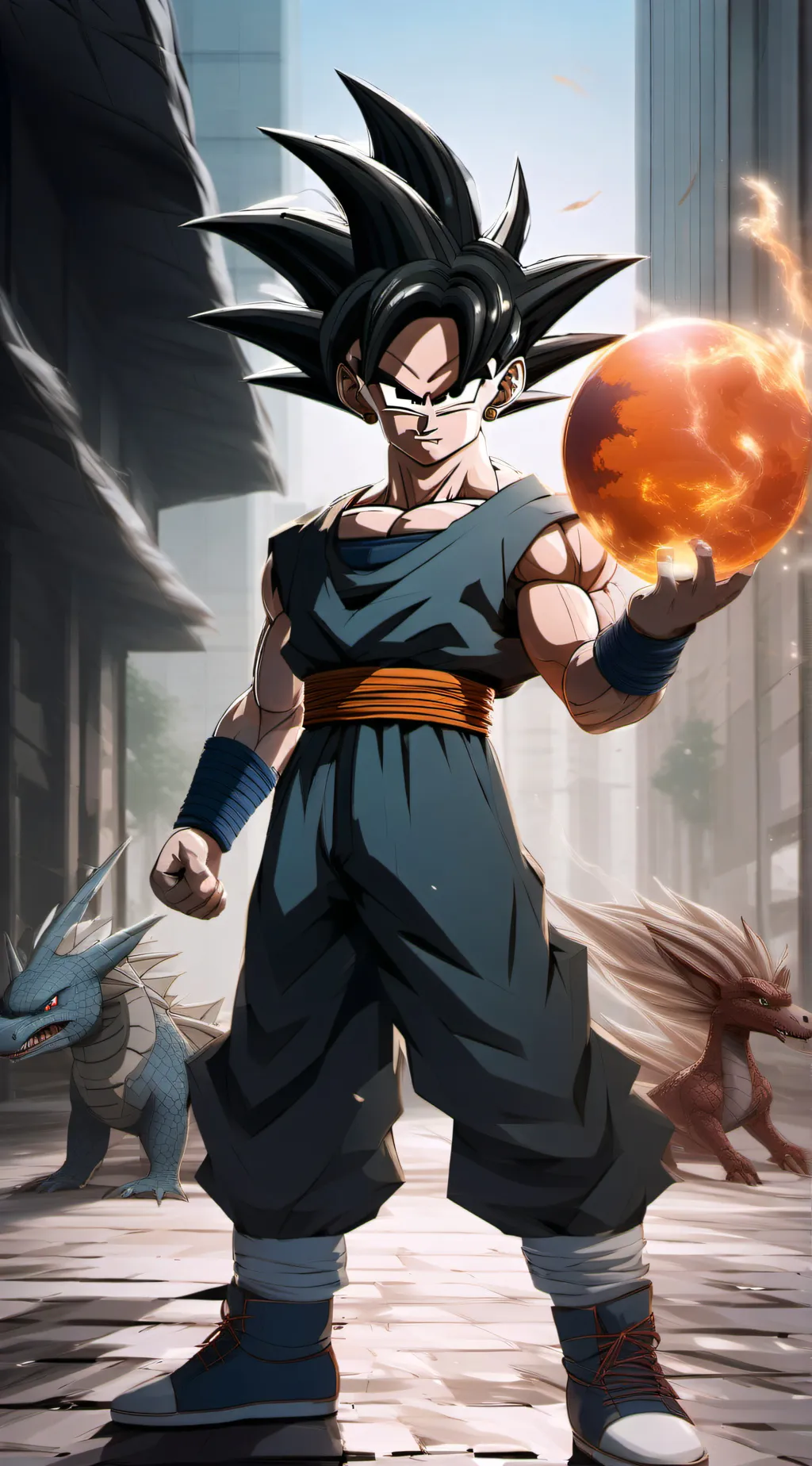 ai character: Dbz meets Pokemon background