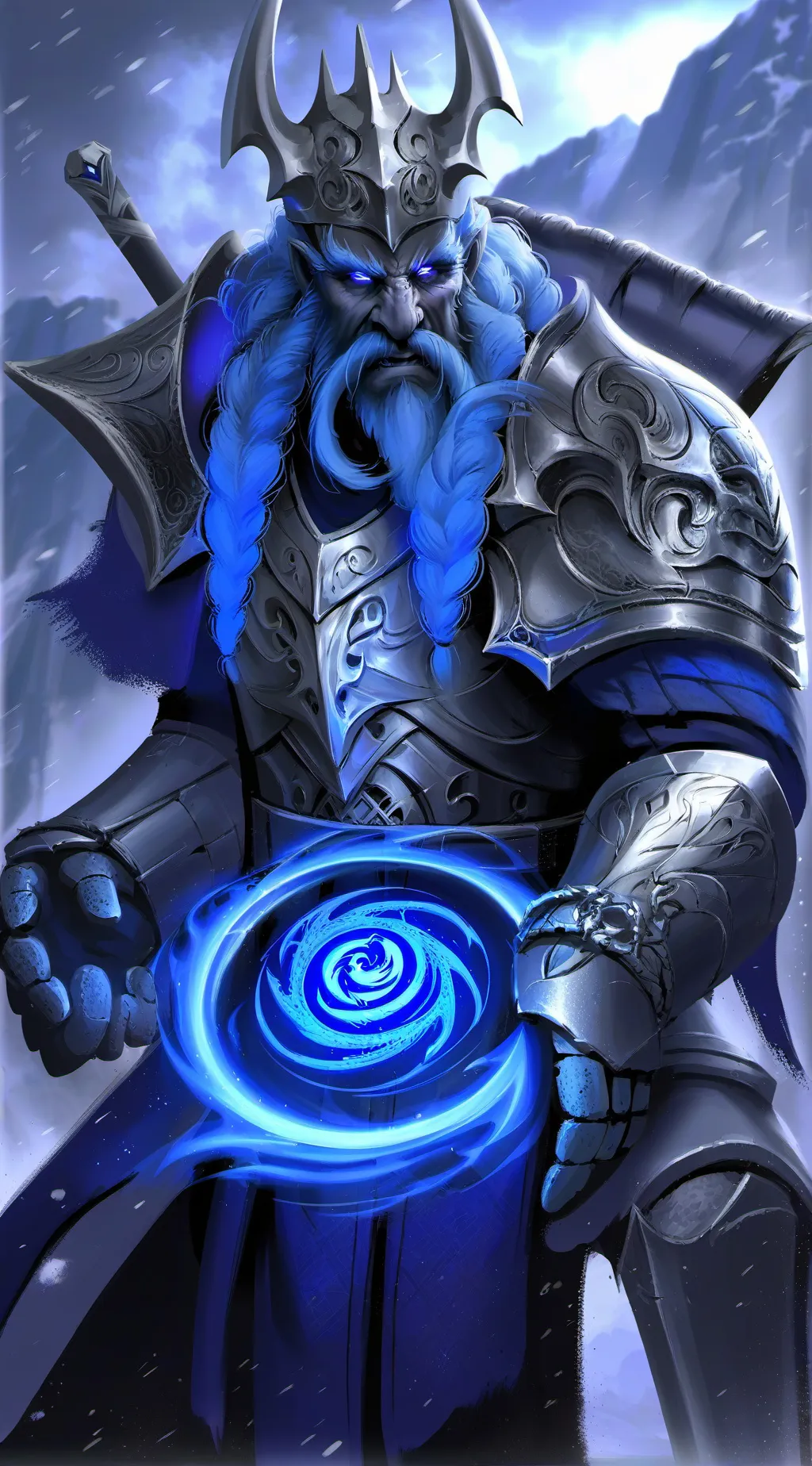 ai character: eye blue like the  background