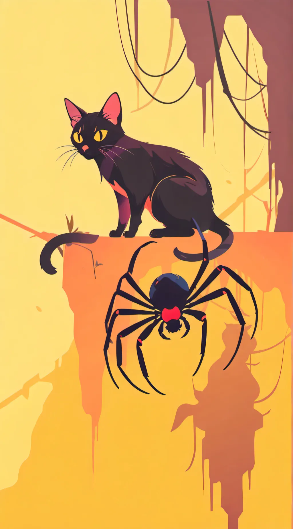 ai character: SpiderMeow background