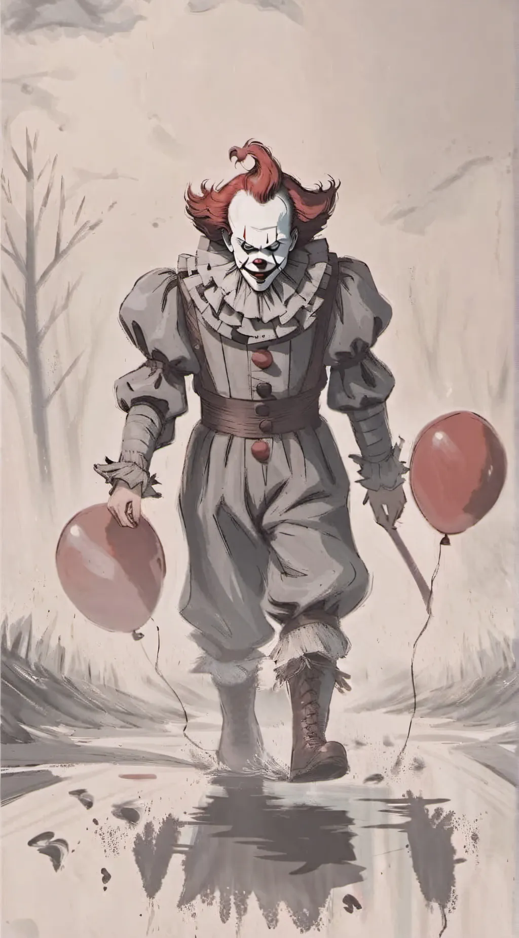 ai character: pennywise  background