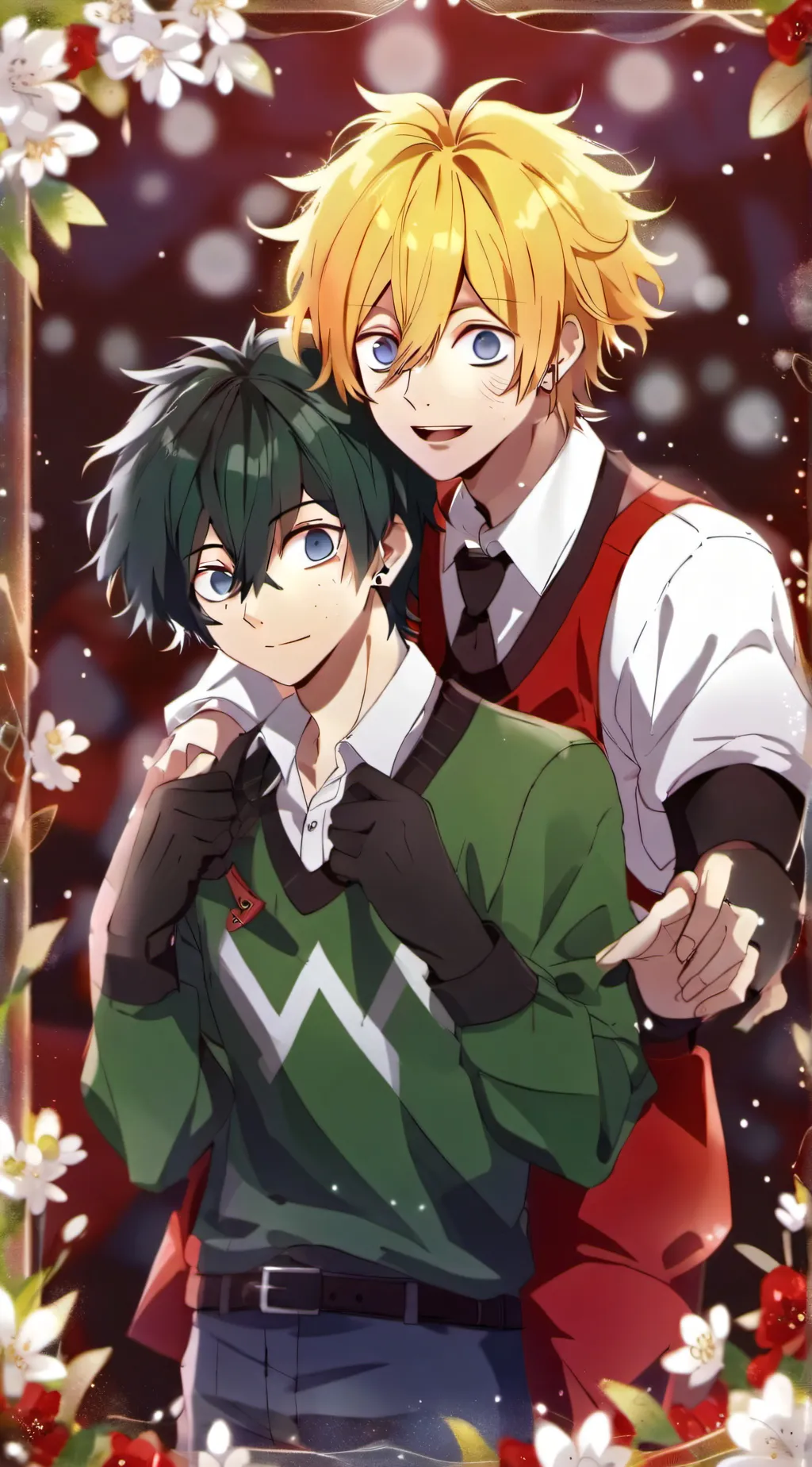 ai character: deku and bakugou  background