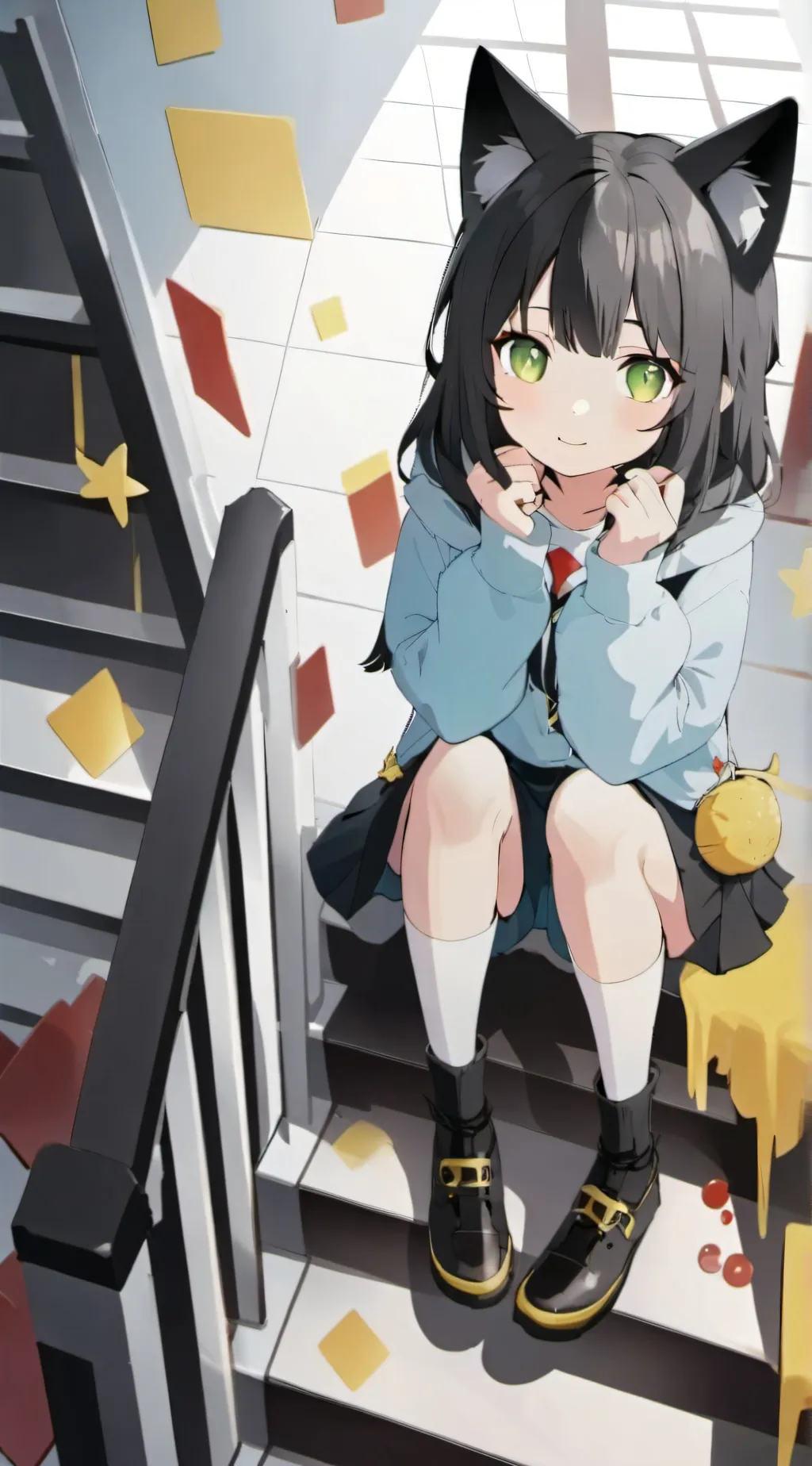 ai character: adorable cat girl background