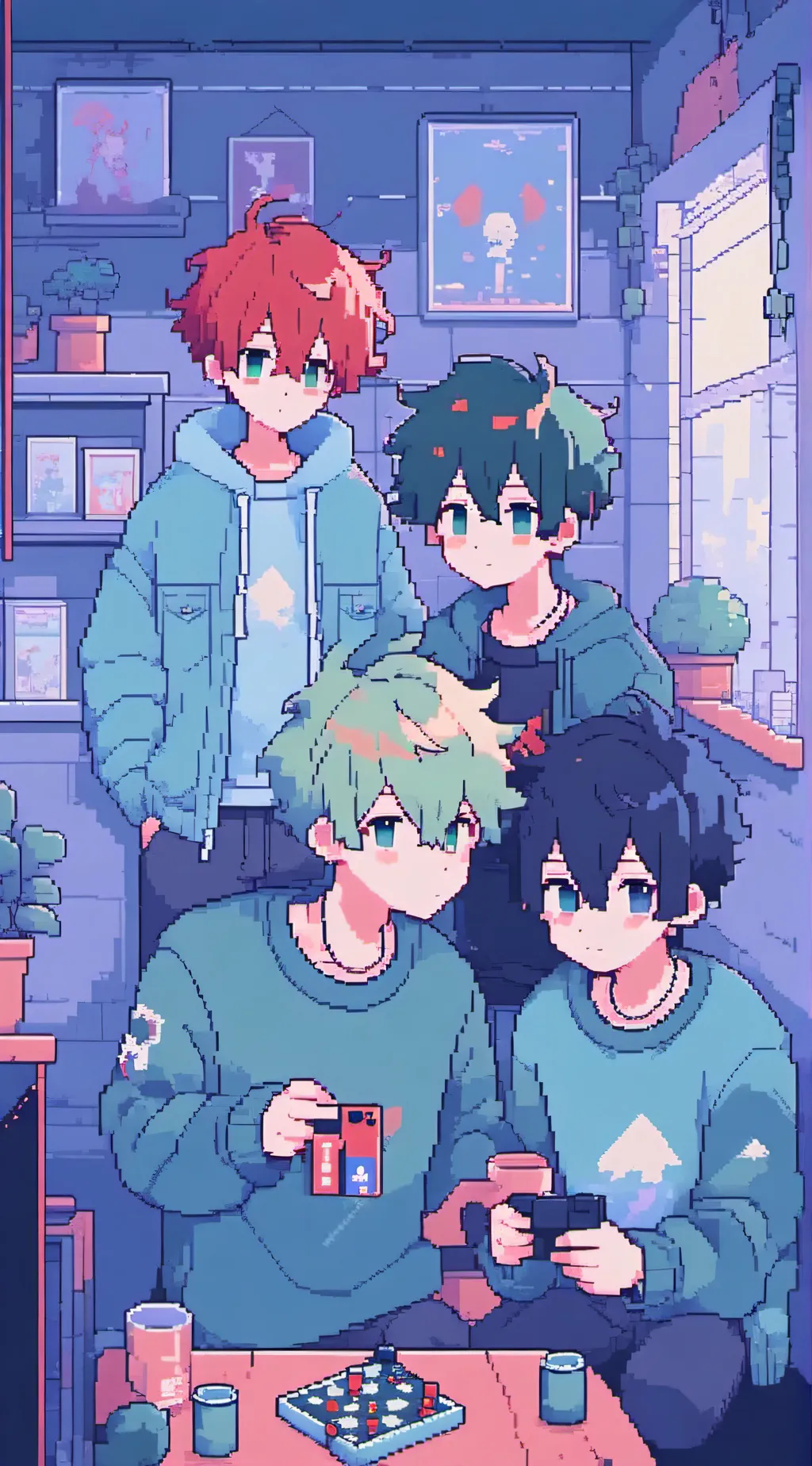 ai character: MHA boys night background