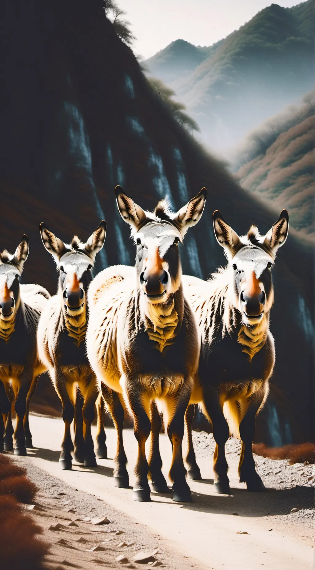 ai character: `|Mule migration|` background