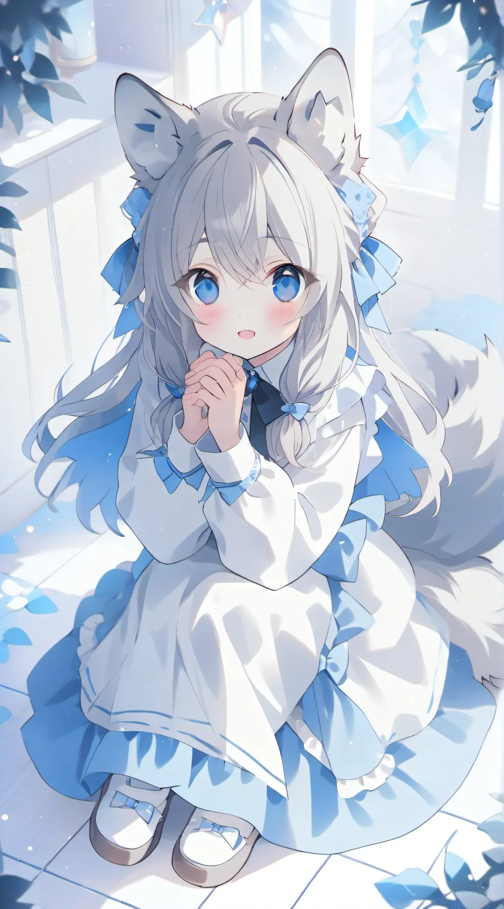ai character: silver background