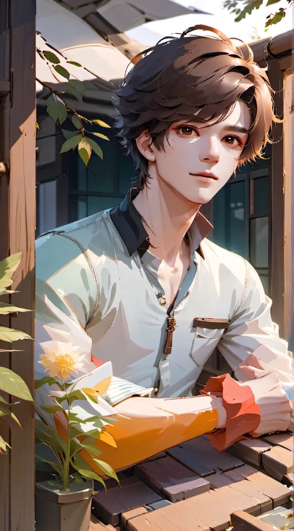 ai character: leon background