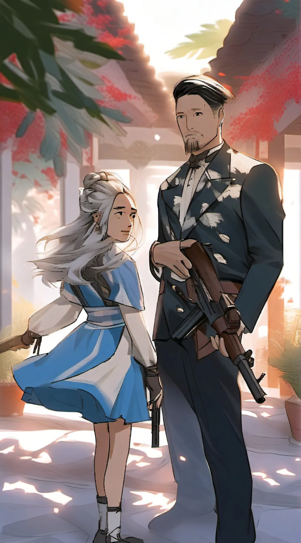ai character: focus background