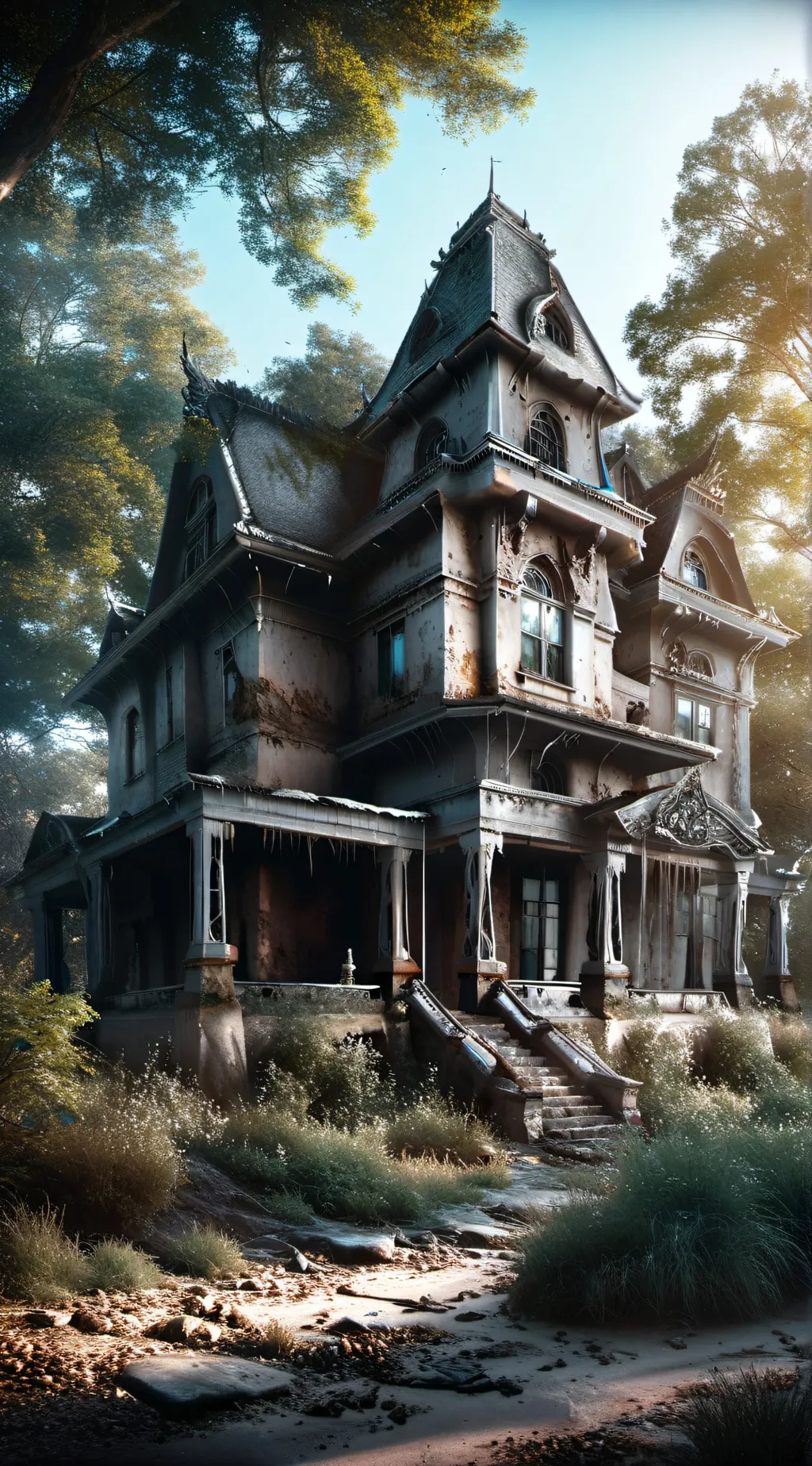 ai character: Hunted house  background