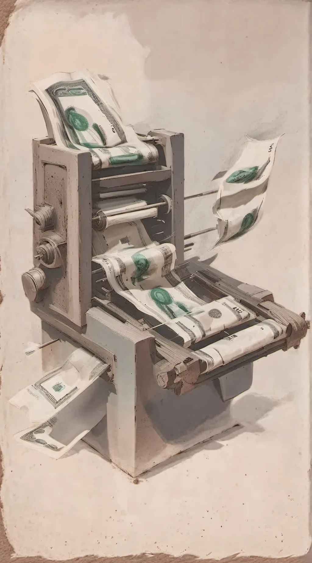 ai character: Money machine background